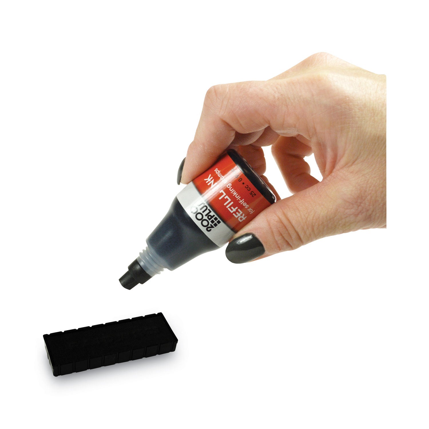 COSCO 2000PLUS® Self-Inking Refill Ink, 0.9 oz. Bottle, Black