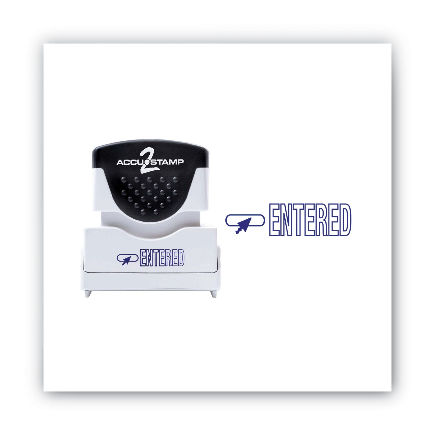ACCUSTAMP2® Pre-Inked Shutter Stamp, Blue, ENTERED, 1.63 x 0.5