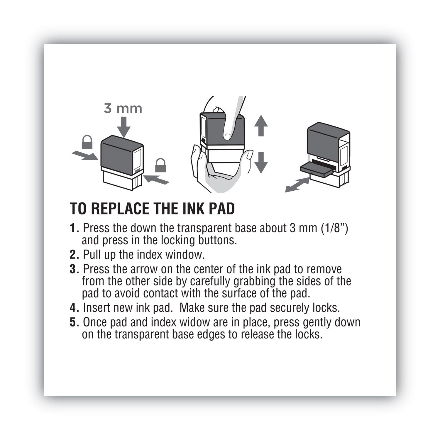 COSCO 2000PLUS® Replacement Ink Pad for 2000PLUS 1SI20PGL, 1.63" x 0.25", Black