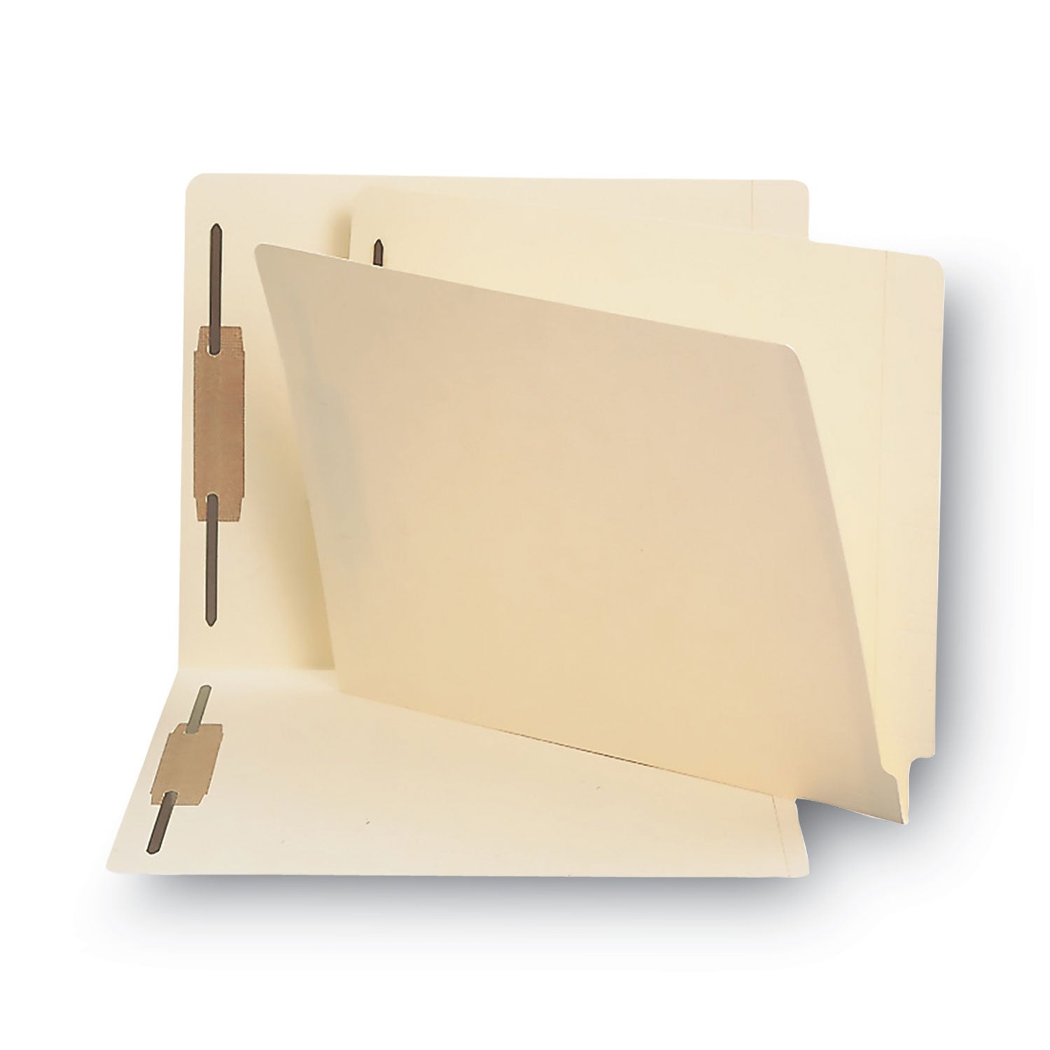 Smead End Tab Fastener Folders with Reinforced Straight Tabs, 11-pt Manila, 2 Fasteners, Letter Size, Manila Exterior, 250/Box