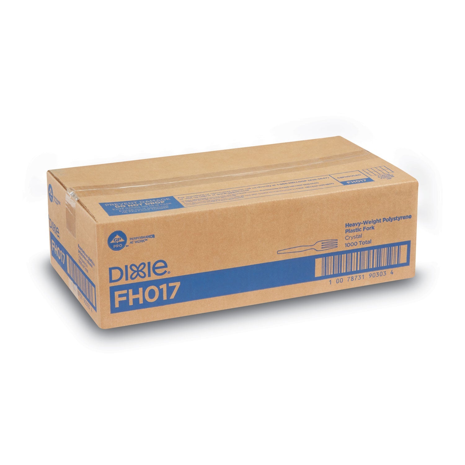 Dixie® Plastic Cutlery, Heavyweight Fork, Clear, 1,000/Carton