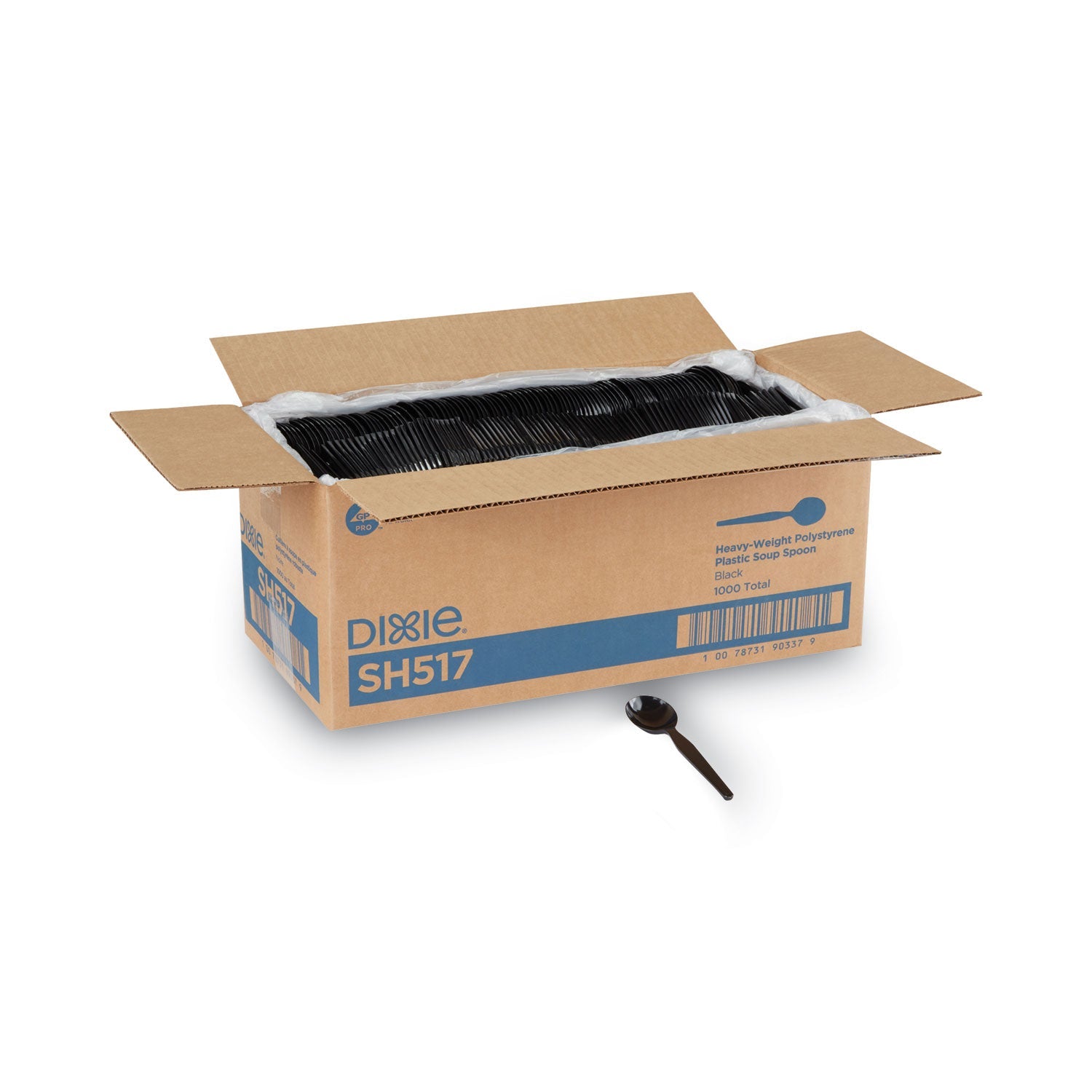 Dixie Plastic Heavyweight Soup Spoon | Black