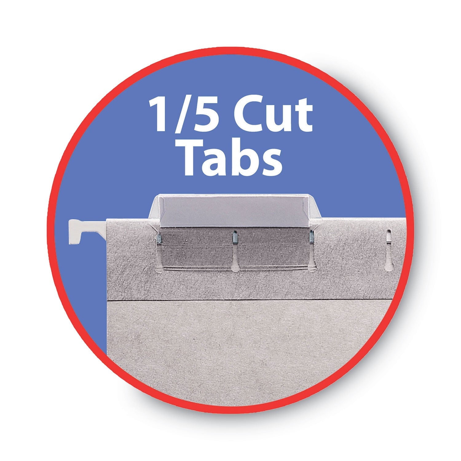 Smead Colored Hanging File Folders with 1/5 Cut Tabs, Letter Size, 1/5-Cut Tabs, Gray, 25/Box
