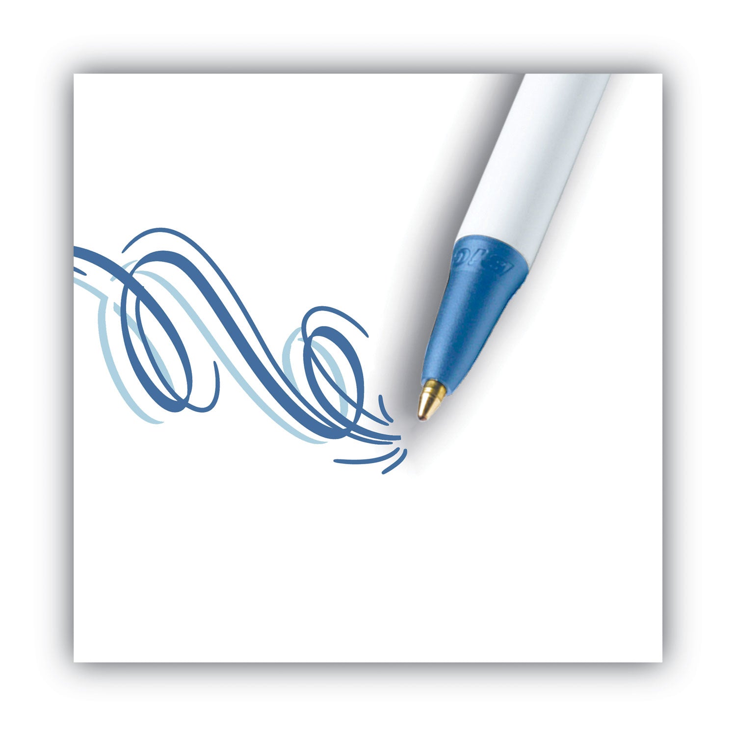 BIC® Clic Stic Ballpoint Pen, Retractable, Medium 1 Mm, Blue Ink, White Barrel, Dozen