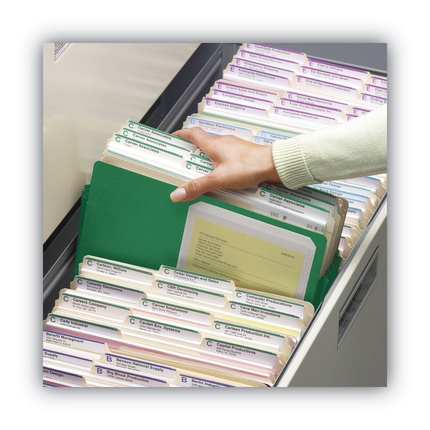 Smead Colored File Pockets, 3.5" Expansion, Letter Size, Green