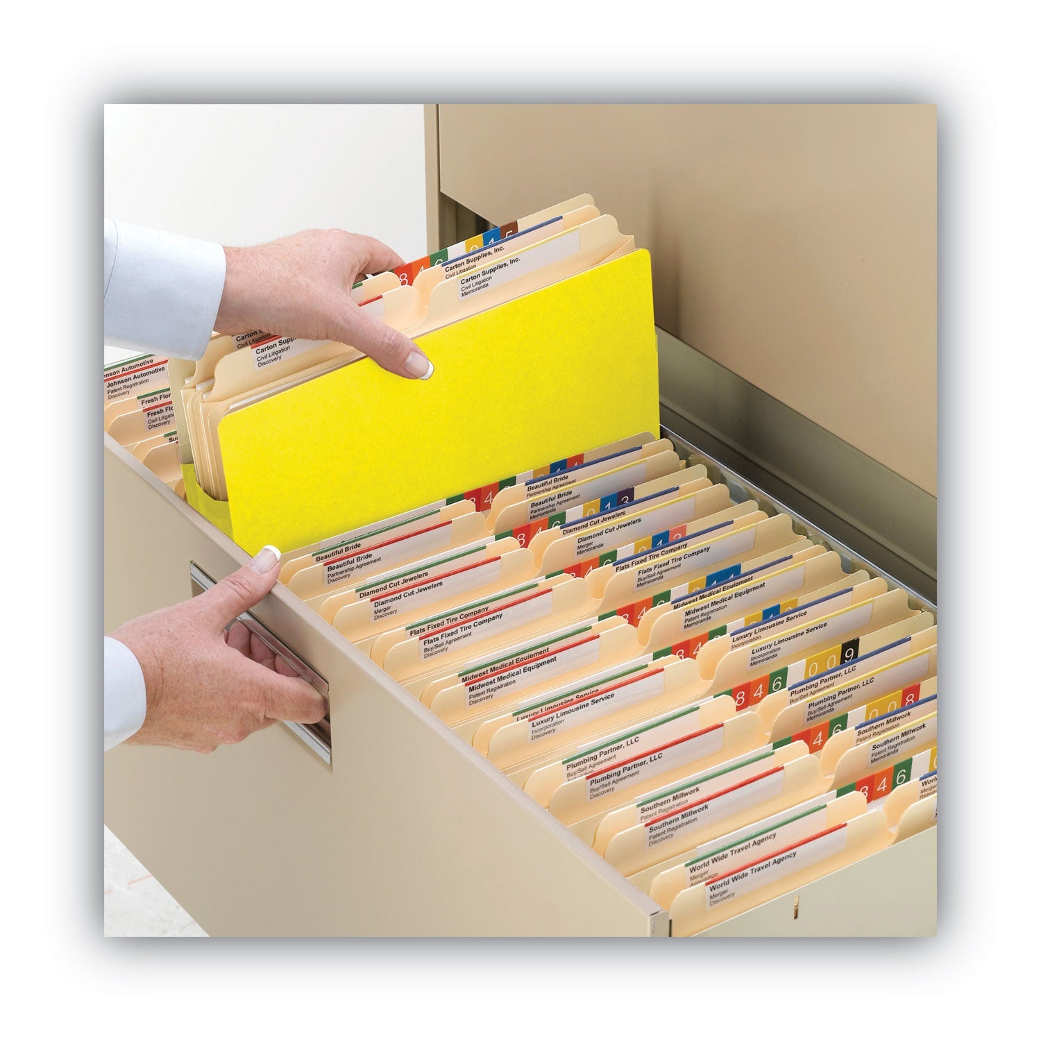 Smead Colored File Pockets, 3.5" Expansion, Letter Size, Yellow