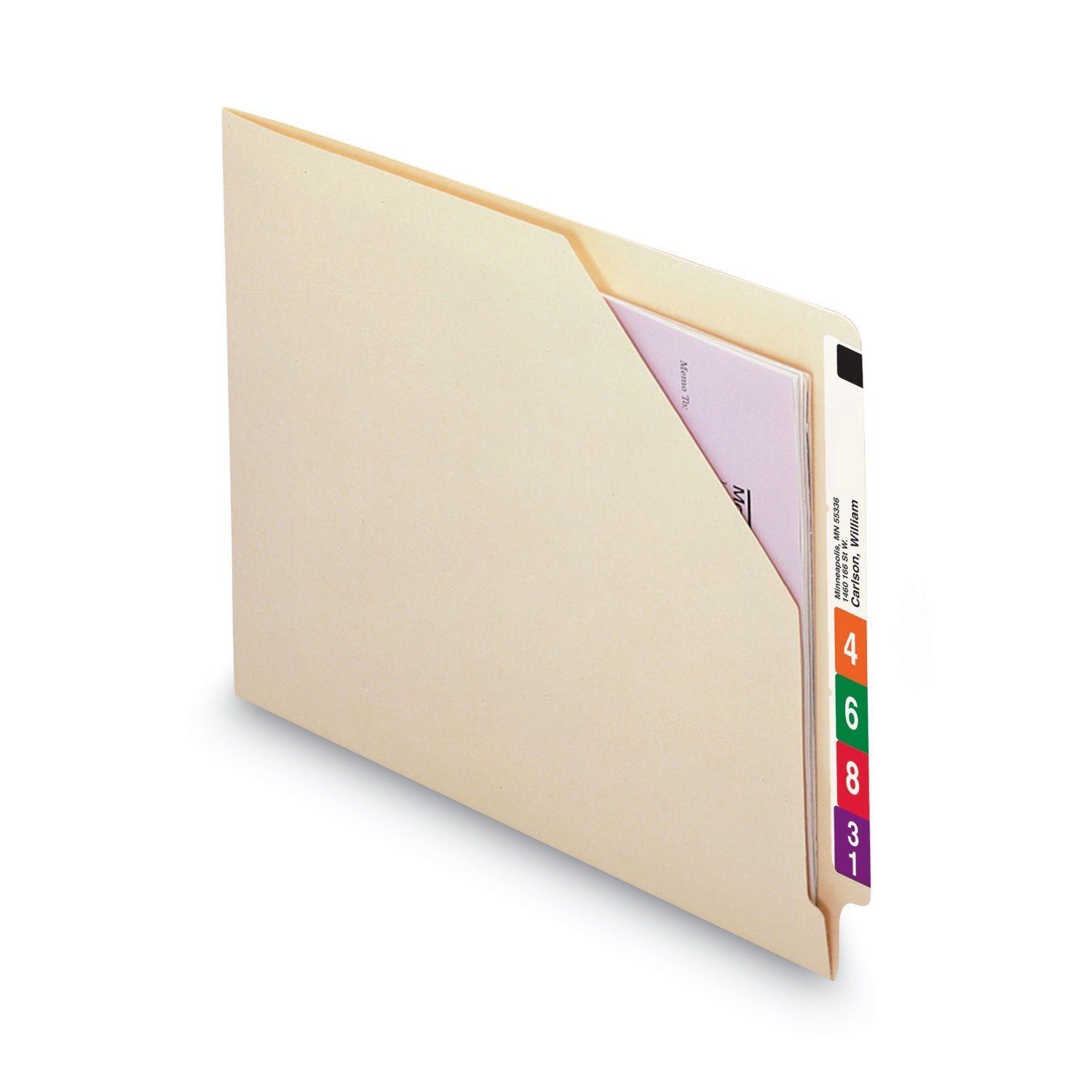 Smead End Tab Jackets With Reinforced Tabs, Straight Tab, Letter Size, 11-Pt Manila, 100/box