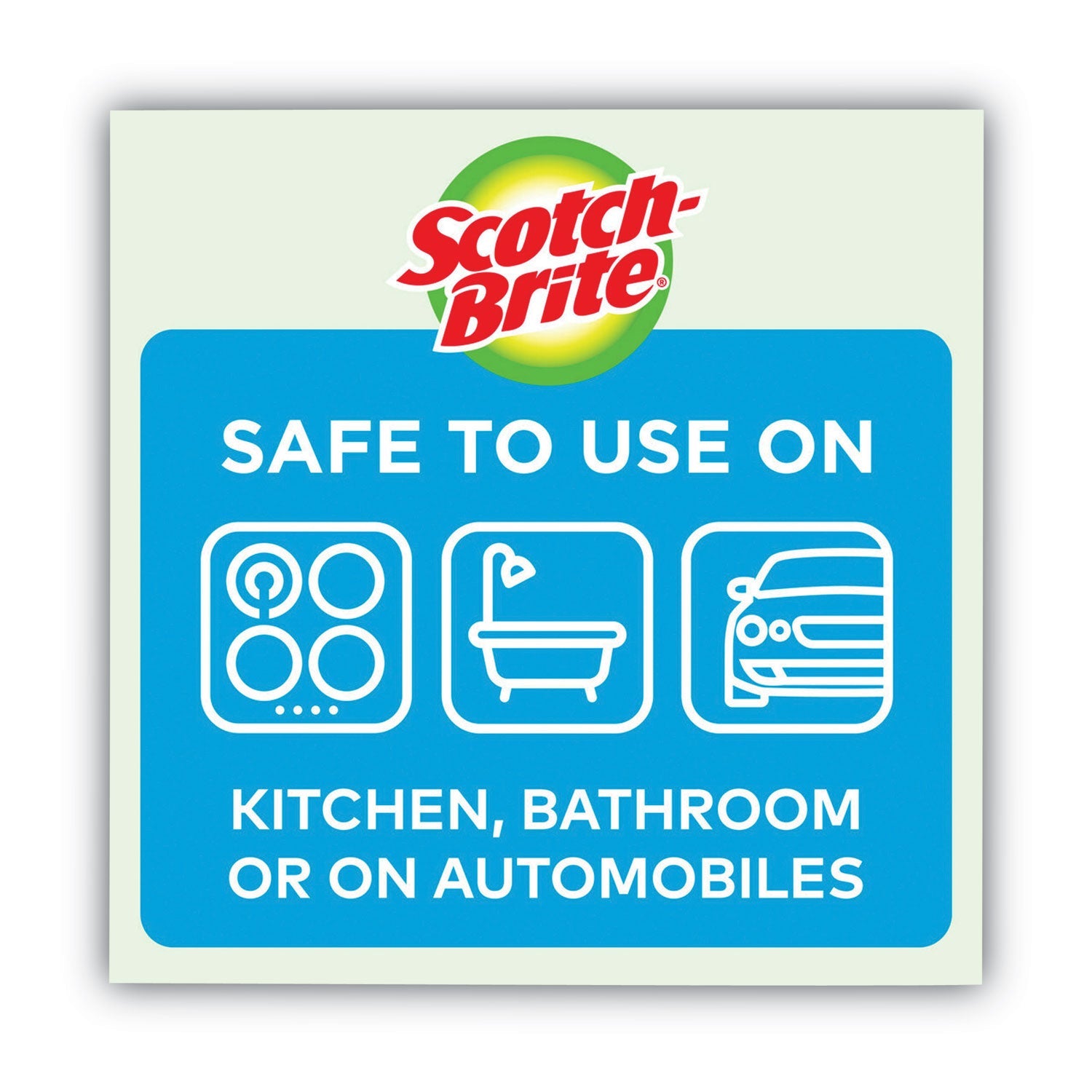 Scotch-Brite® Dobie All-Purpose Cleaning Pad, 4.3 X 2.6, 0.5" Thick, Yellow, 3/pack