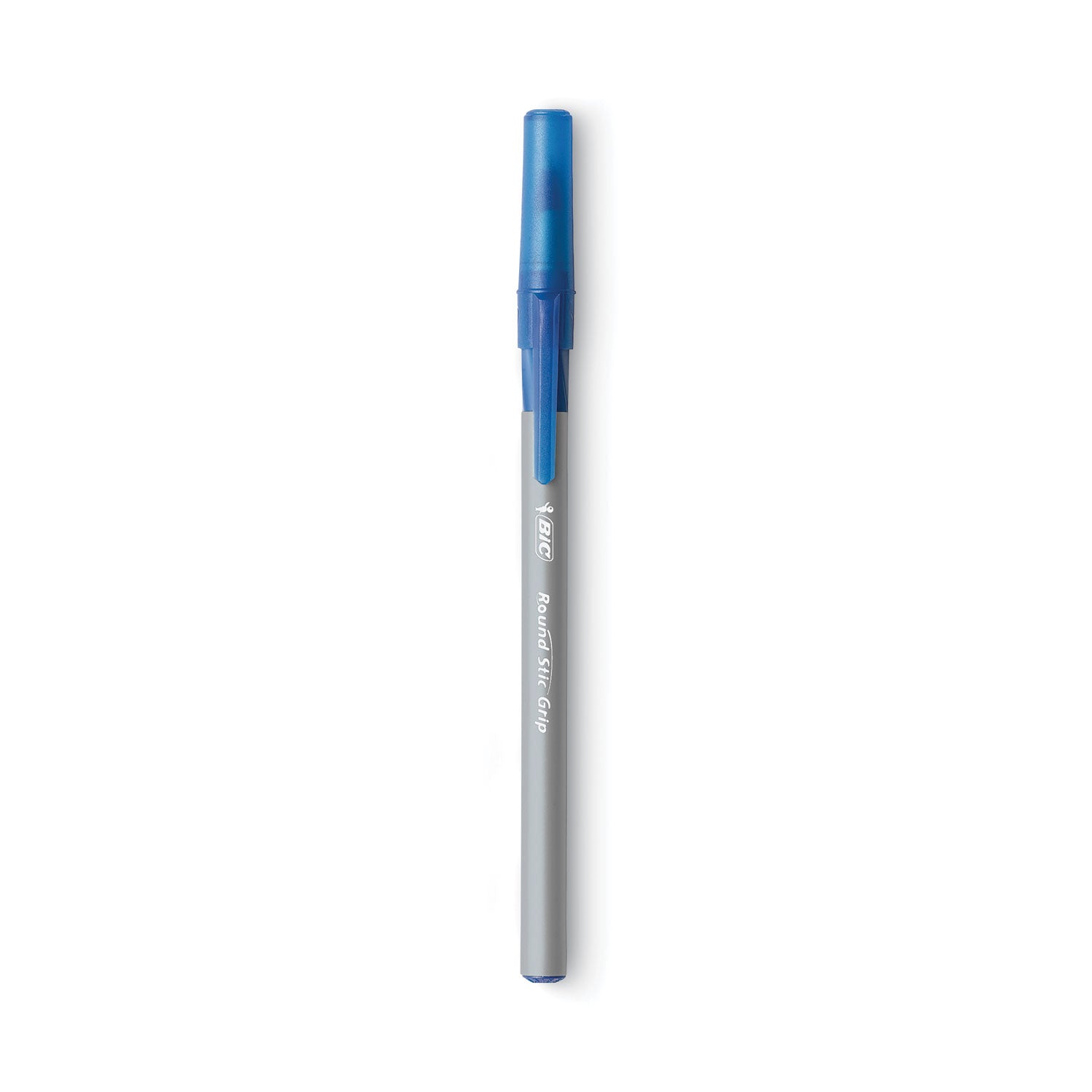 BIC® Round Stic Grip Xtra Comfort Ballpoint Pen Value Pack, Easy-Glide, Stick, Medium 1.2 Mm, Blue Ink, Gray/blue Barrel, 36/pack