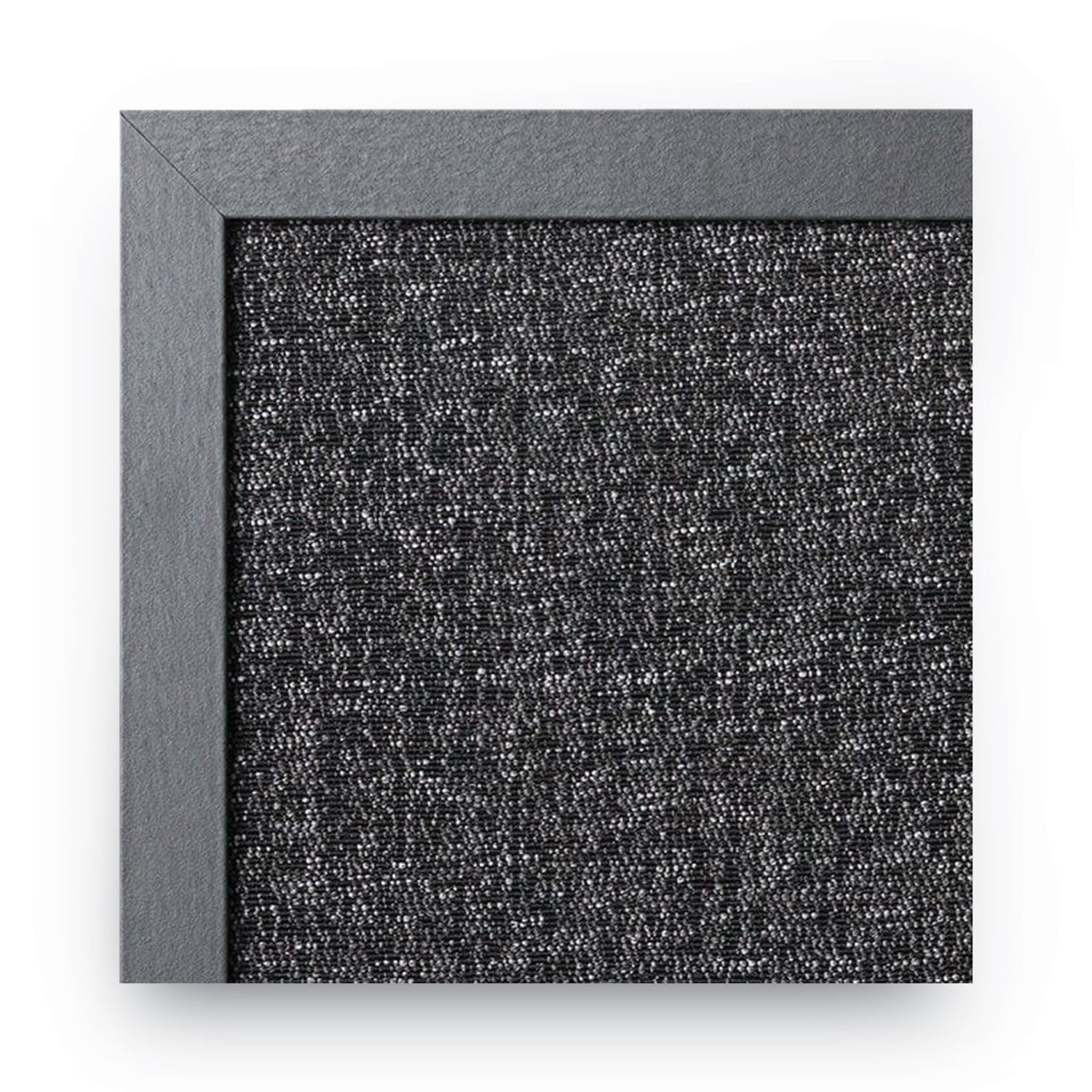 MasterVision® Designer Fabric Bulletin Board, Combo Magnetic Dry Erase/Bulletin, 24" x 18", Charcoal/Gray Surface, Black Fiberboard Frame