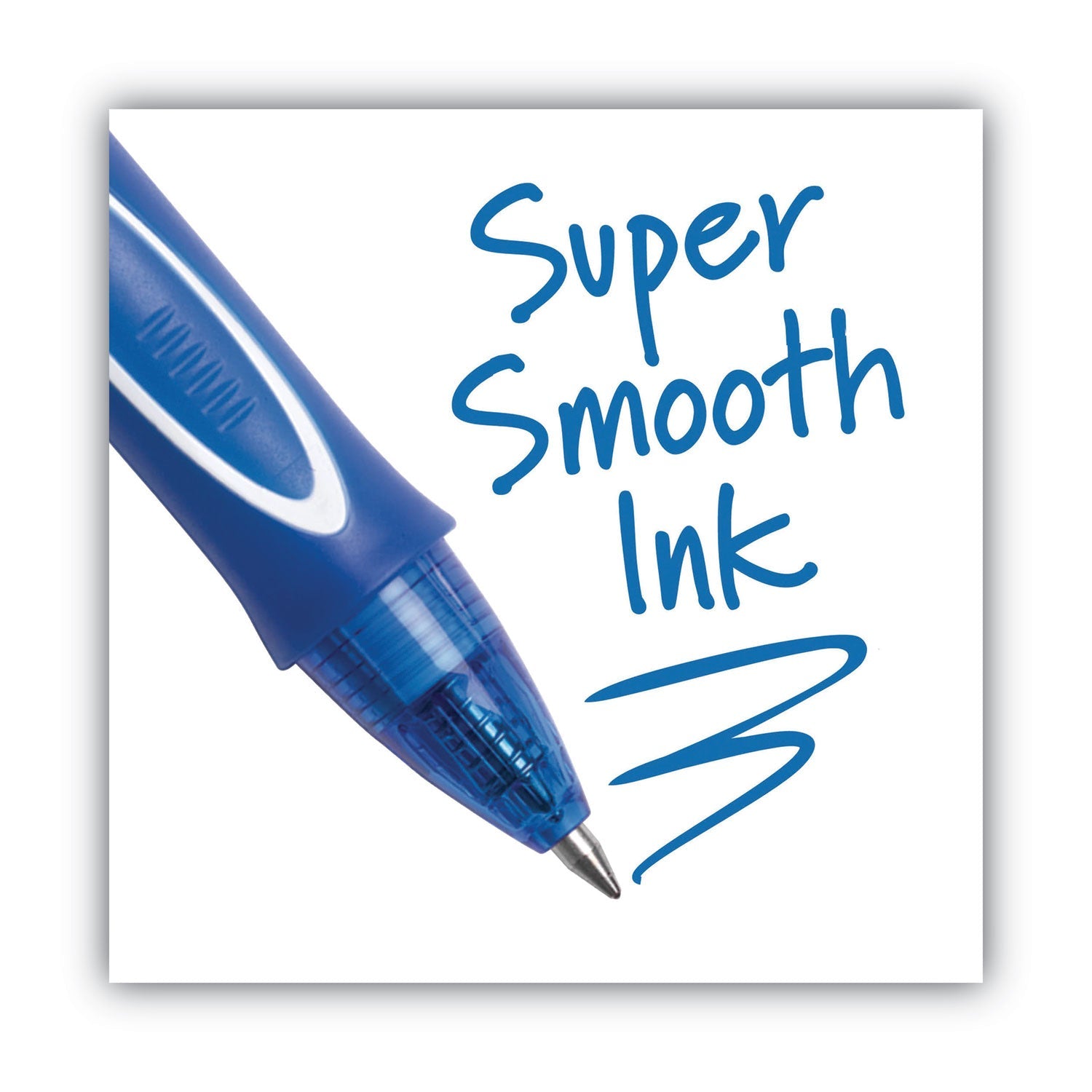 BIC® Gel-Ocity Quick Dry Gel Pen, Retractable, Medium 0.7 Mm, Blue Ink, Blue Barrel, Dozen