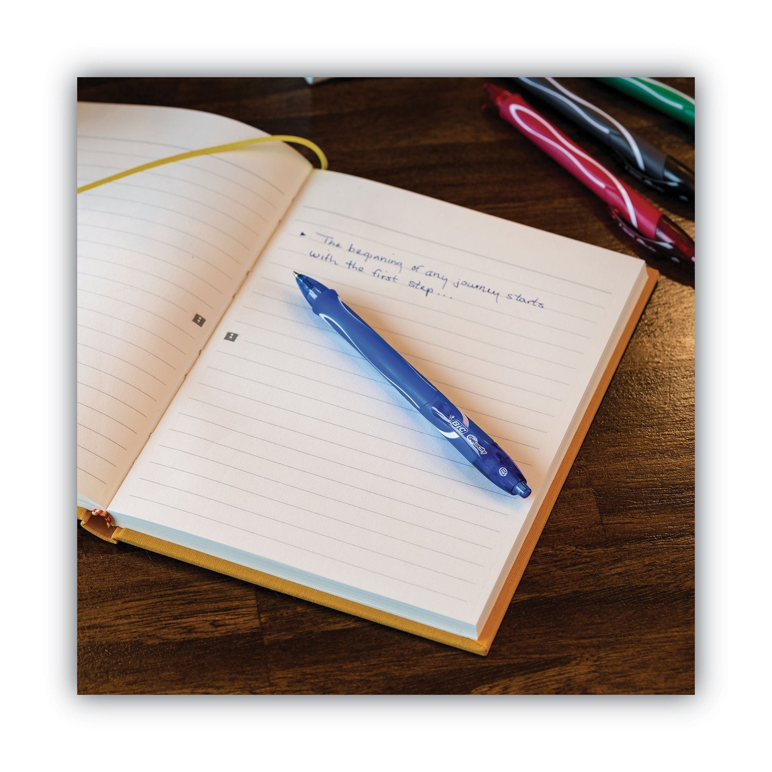 BIC® Gel-Ocity Quick Dry Gel Pen, Retractable, Medium 0.7 Mm, Blue Ink, Blue Barrel, Dozen