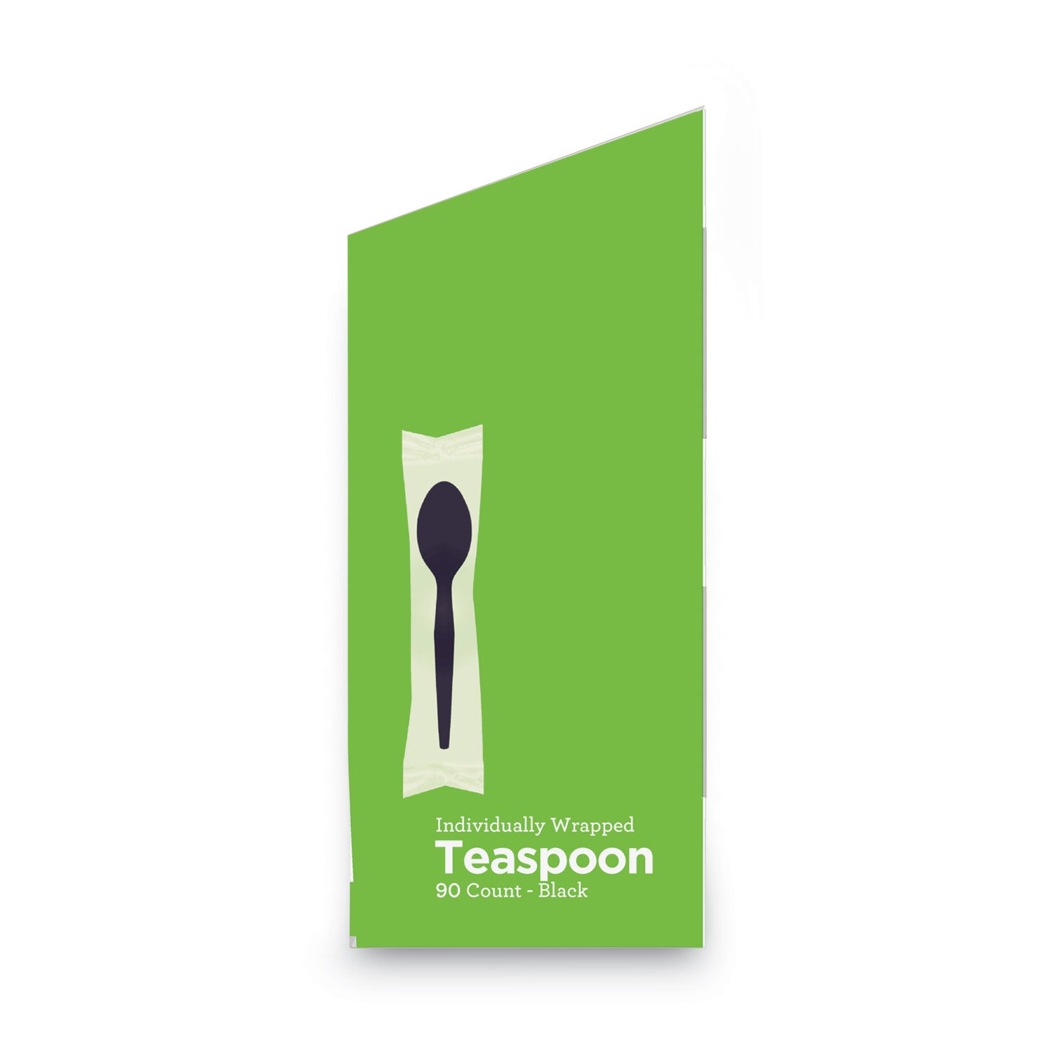 Dixie® Grab'N Go Wrapped Cutlery, Spoon, Plastic, Black, 90/Box, 6 Boxes/Carton