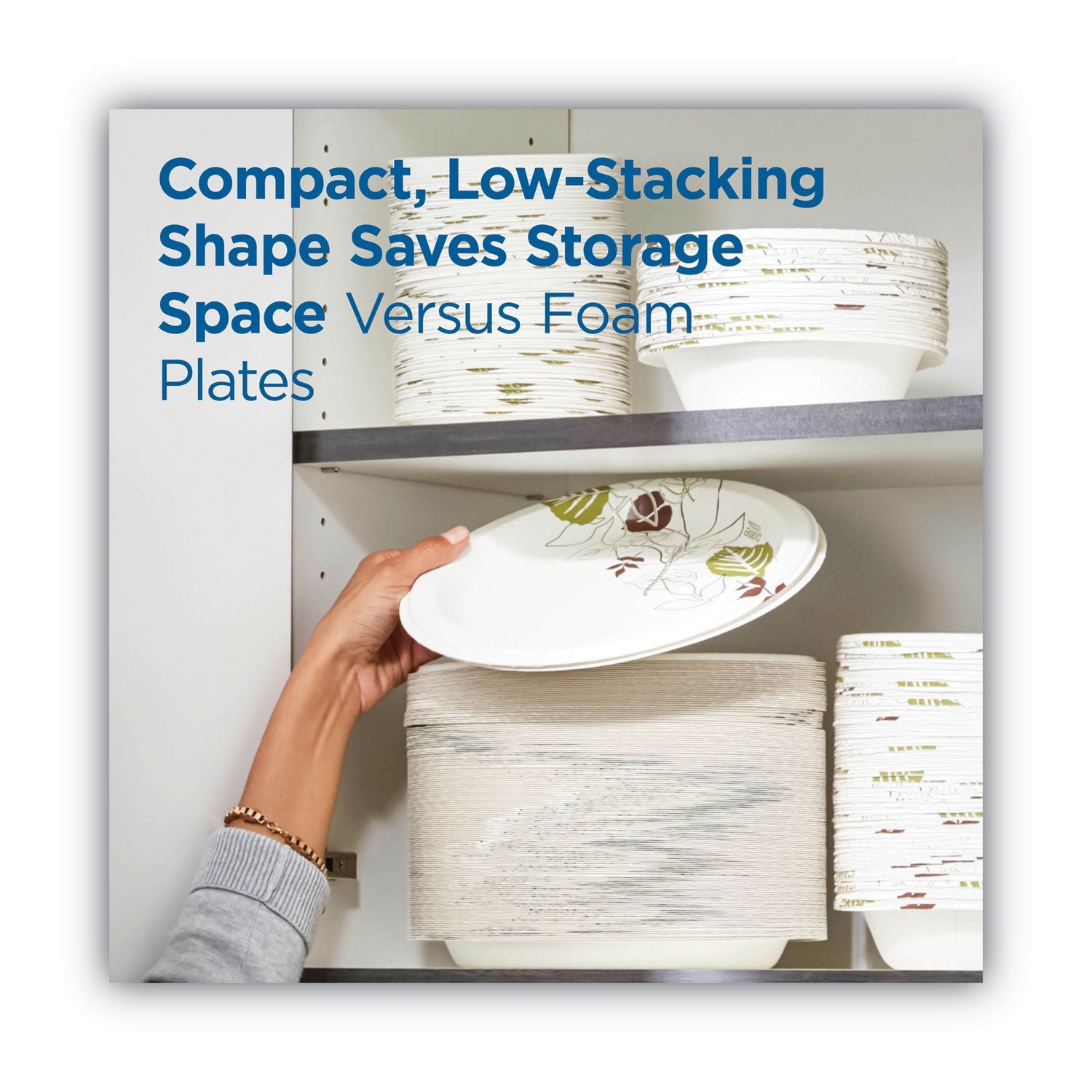 Dixie® Pathways Soak-Proof Shield Mediumweight Paper Plates, 8.5" Dia, Green/burgundy, 125/pack