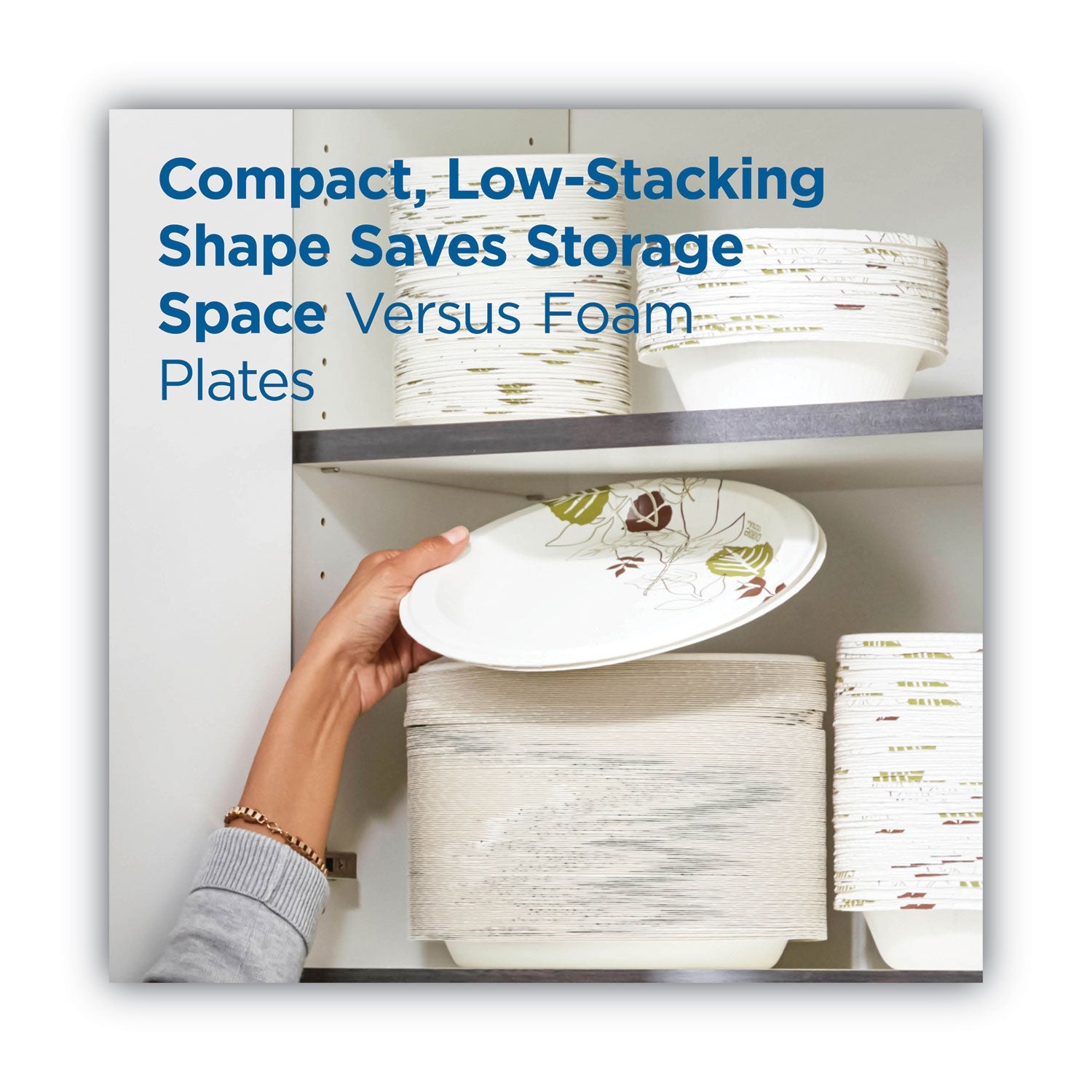 Dixie® Pathways Soak Proof Shield Heavyweight Paper Plates, WiseSize, 10.13" dia, Green/Burgundy, 500/Carton
