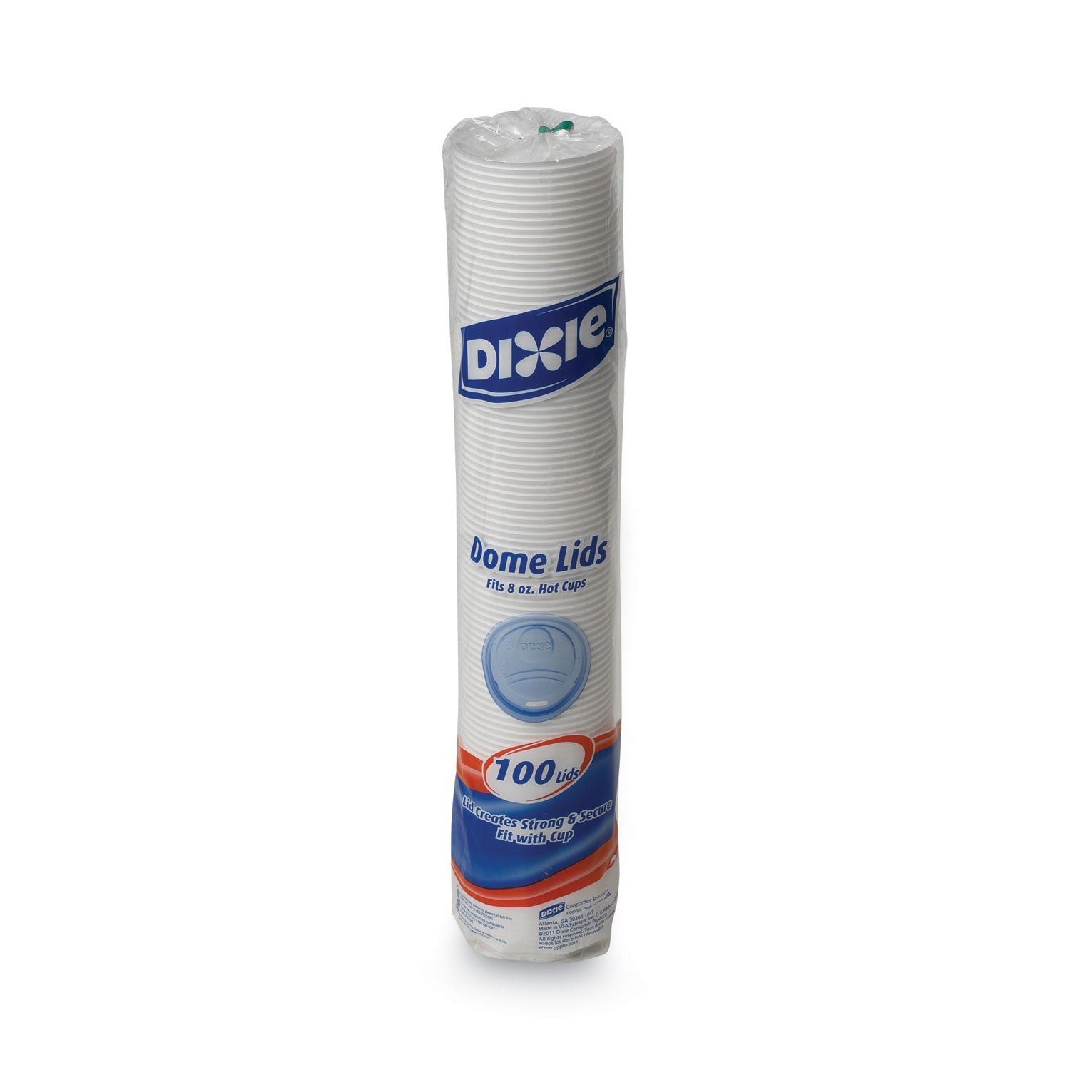 Dixie® Drink-Thru Lid, Fits 8 oz Hot Cups, Plastic, White, 1,000/Carton