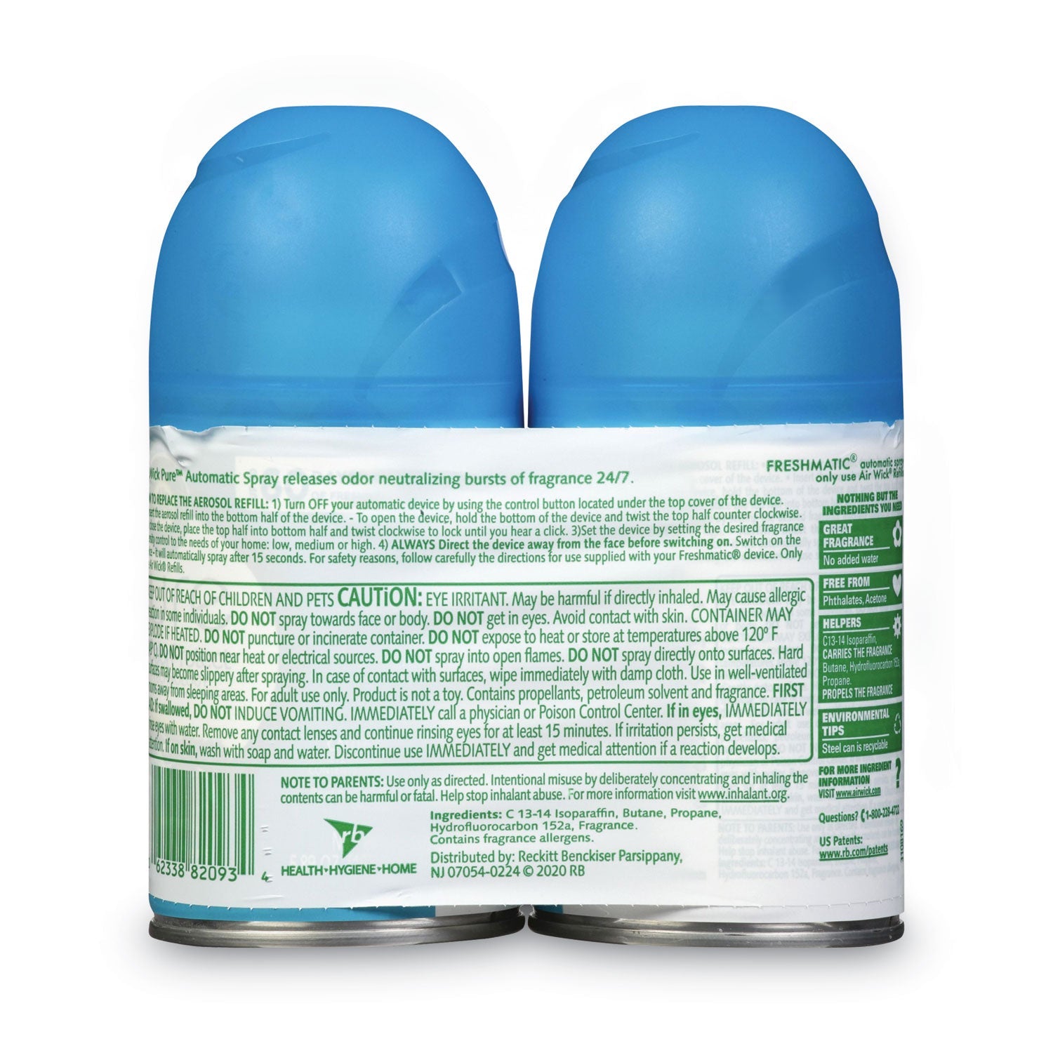 Air Wick® Freshmatic Ultra Spray Refill, Fresh Waters, 5.89 Oz Aerosol Spray, 2/pack 3 Packs/carton