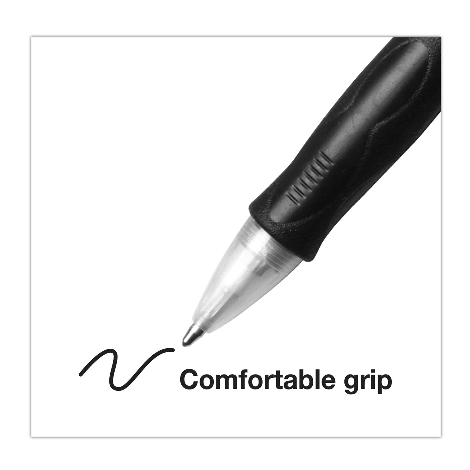 BIC® Velocity Easy Glide Ballpoint Pen, Retractable, Medium 1 Mm, Black Ink, Translucent Black Barrel, Dozen