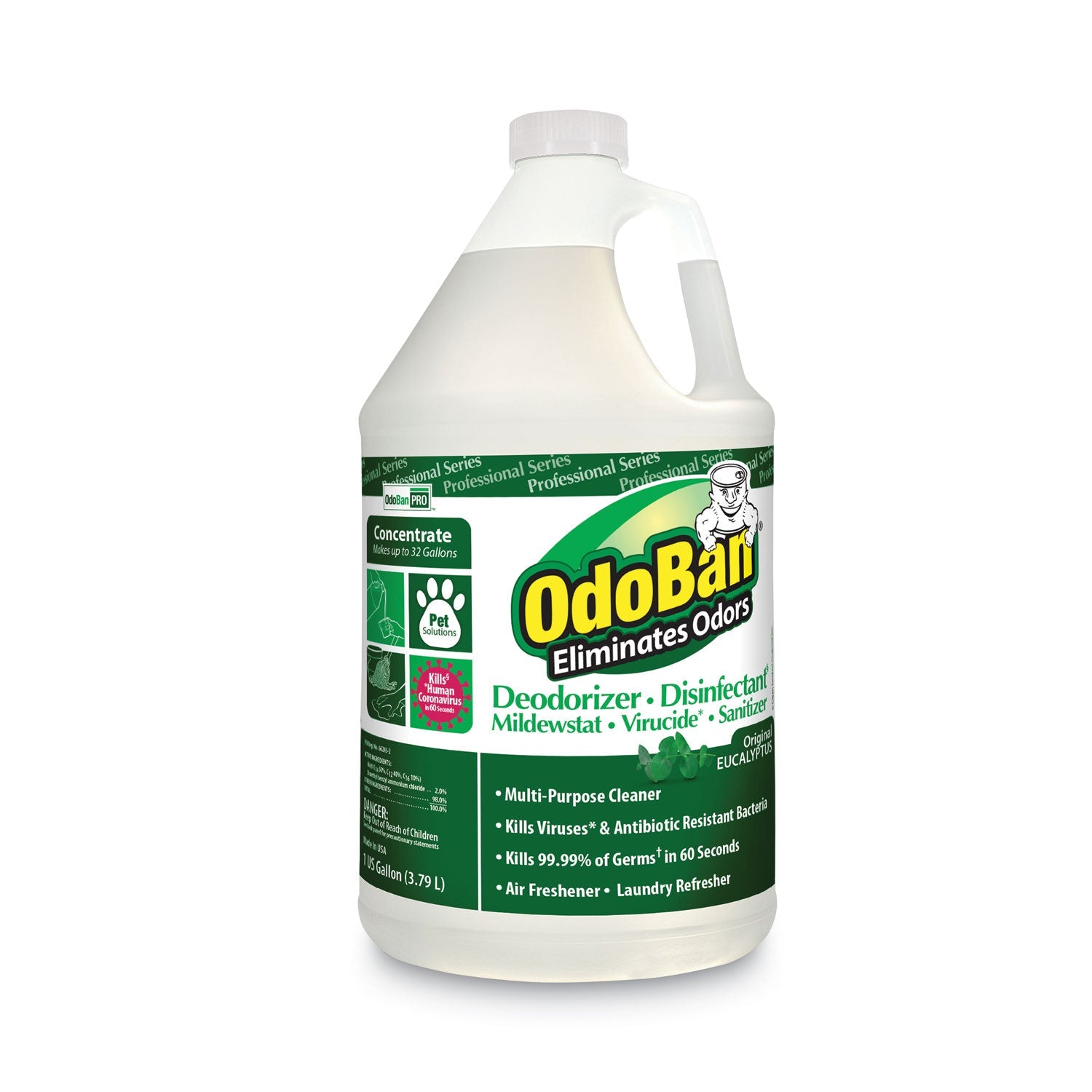 OdoBan® Concentrated Odor Eliminator, Eucalyptus, 1 Gal Bottle, 4/carton