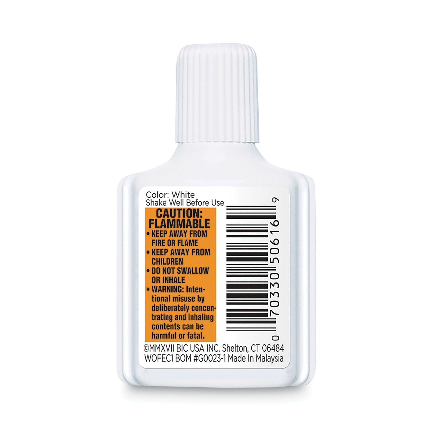 BIC® Wite-Out Extra Coverage Correction Fluid, 20 mL Bottle, White, Dozen