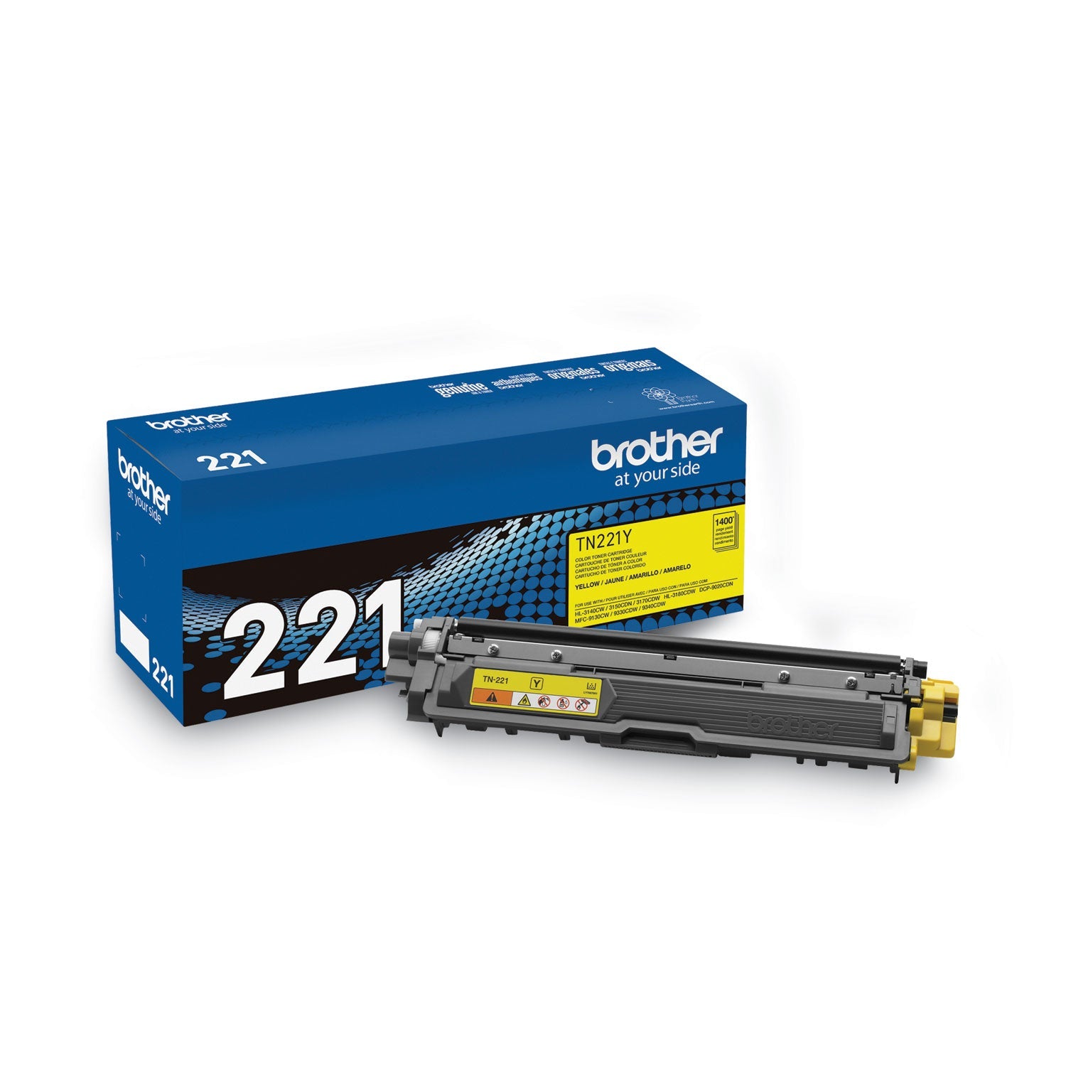 TN221Y Toner | Brother | Yellow, 1400-Yield