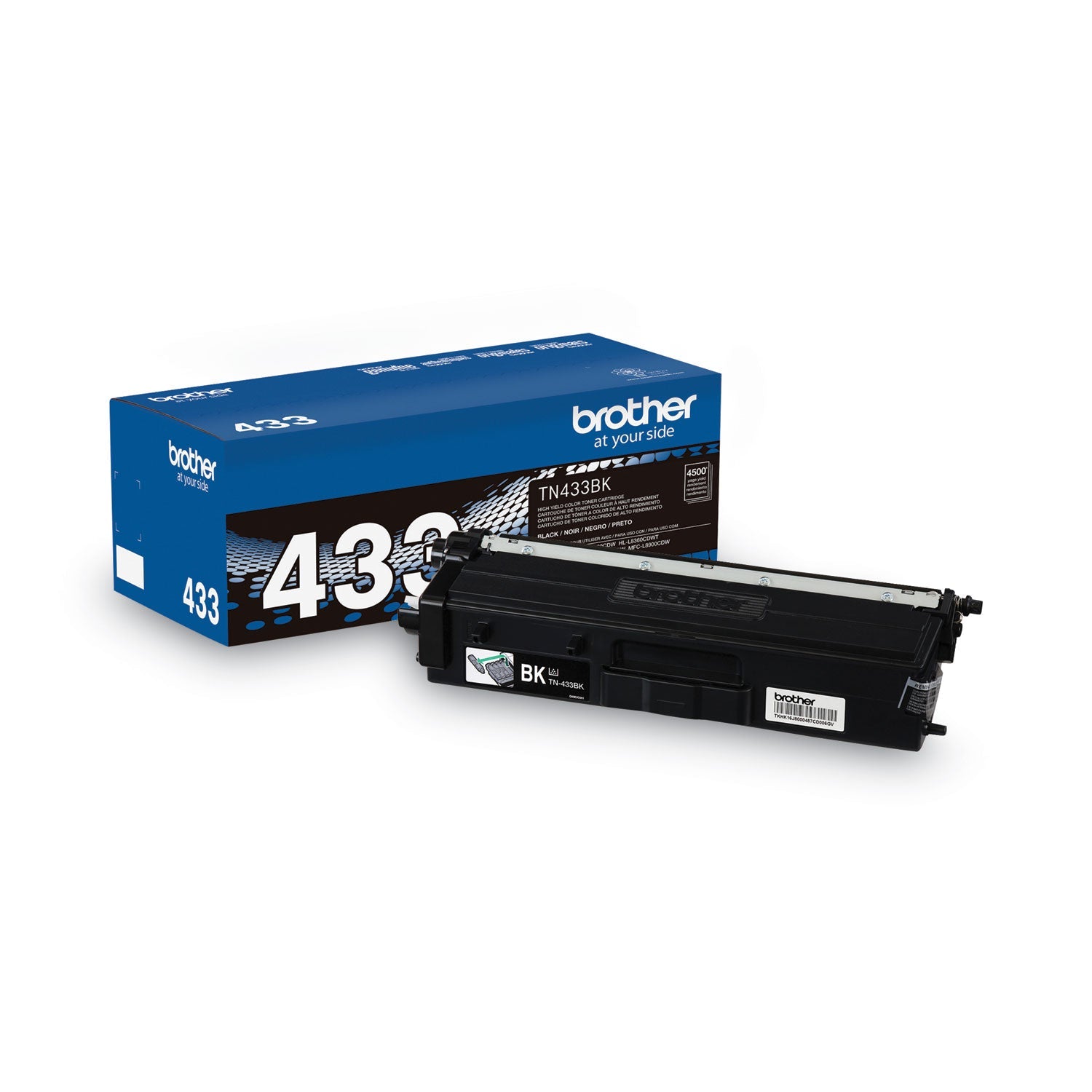 Brother Tn433bk High-Yield Toner, 4,500 Page-Yield, Black