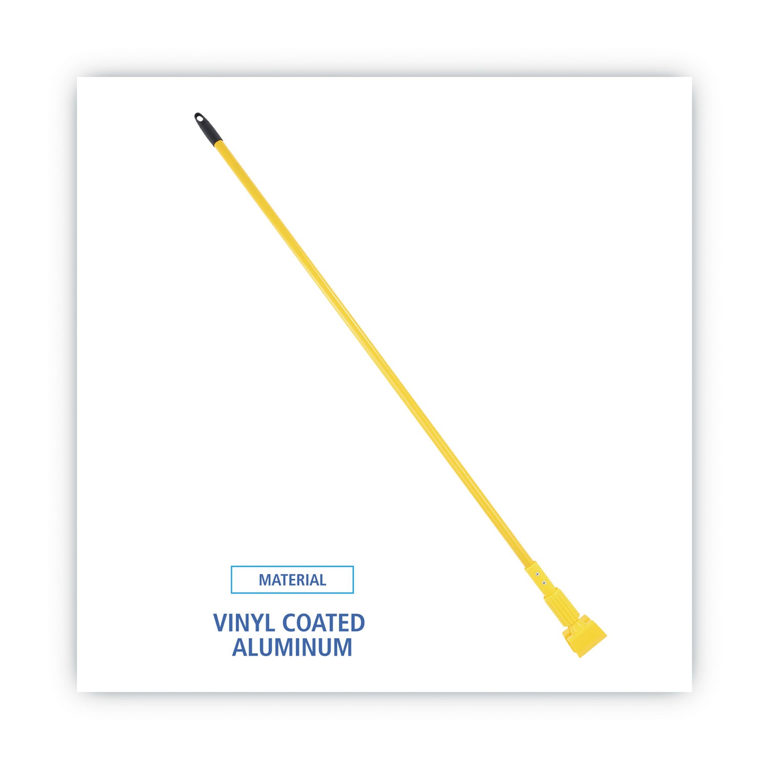 Boardwalk® Plastic Jaws Mop Handle for 5 Wide Mop Heads, Aluminum, 1" dia x 60", Yellow