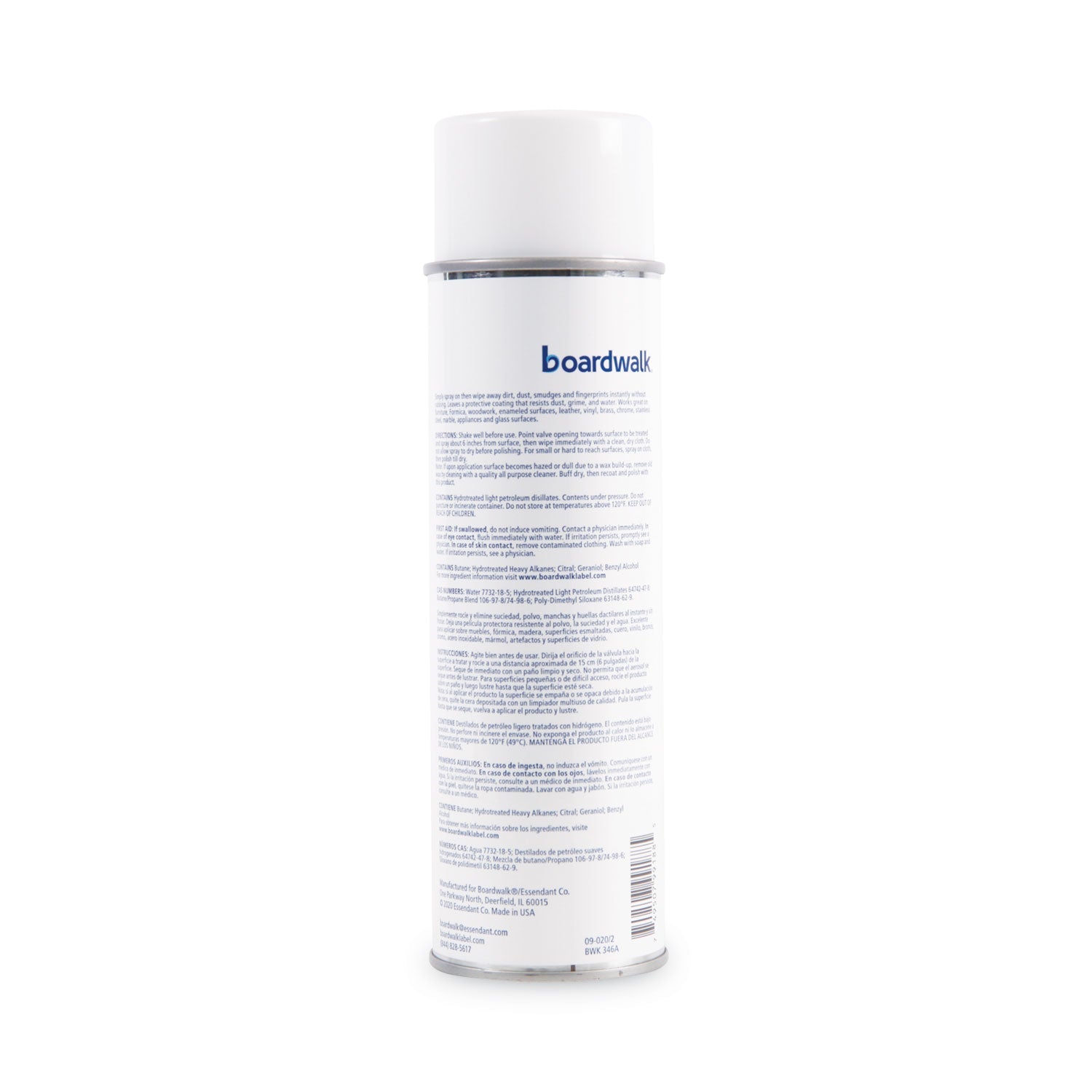 Boardwalk® Furniture Polish, Lemon Scent, 19 oz Aerosol Spray, 12/Carton