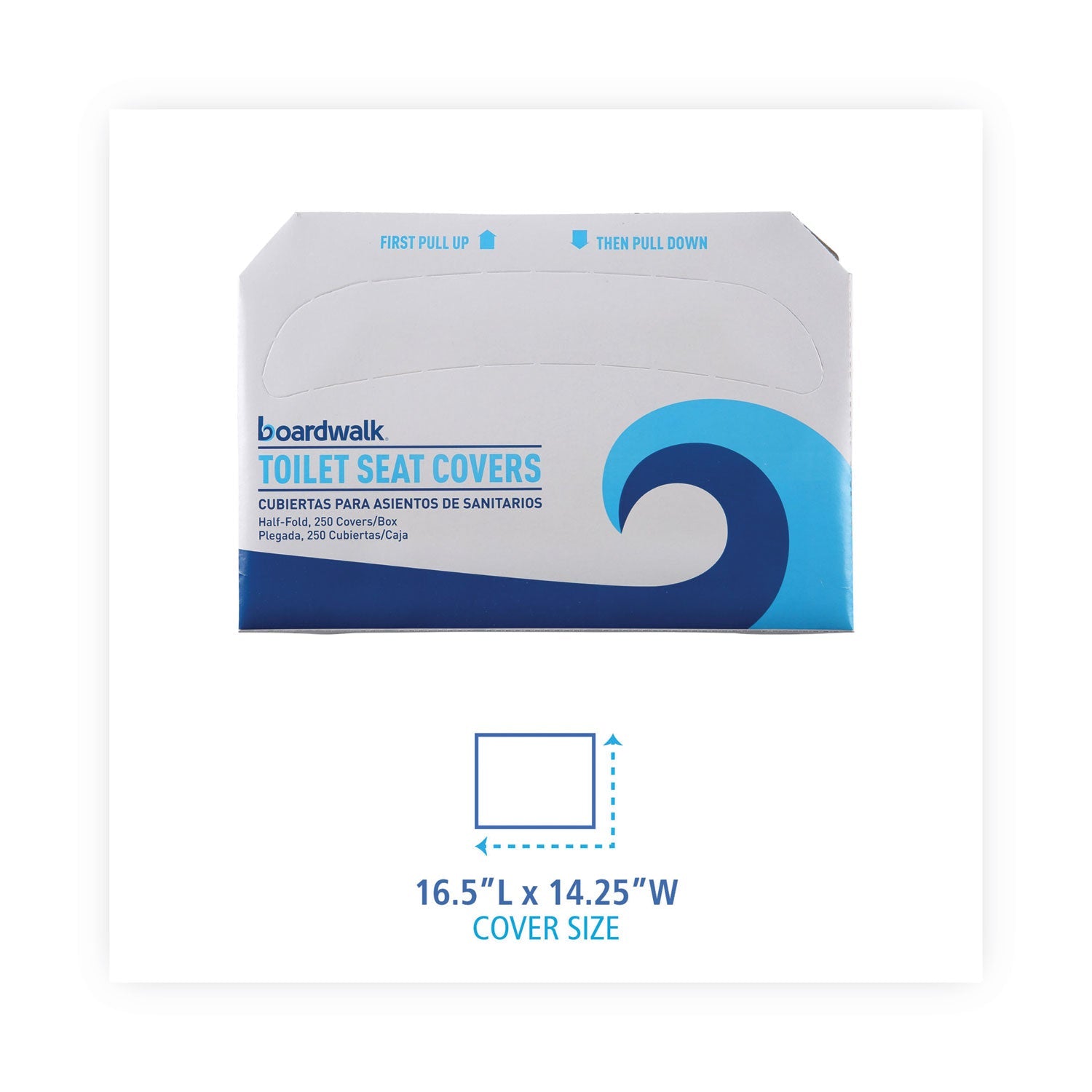 Boardwalk® Premium Half-Fold Toilet Seat Covers, 14.17 x 16.73, White, 250 Covers/Sleeve, 20 Sleeves/Carton