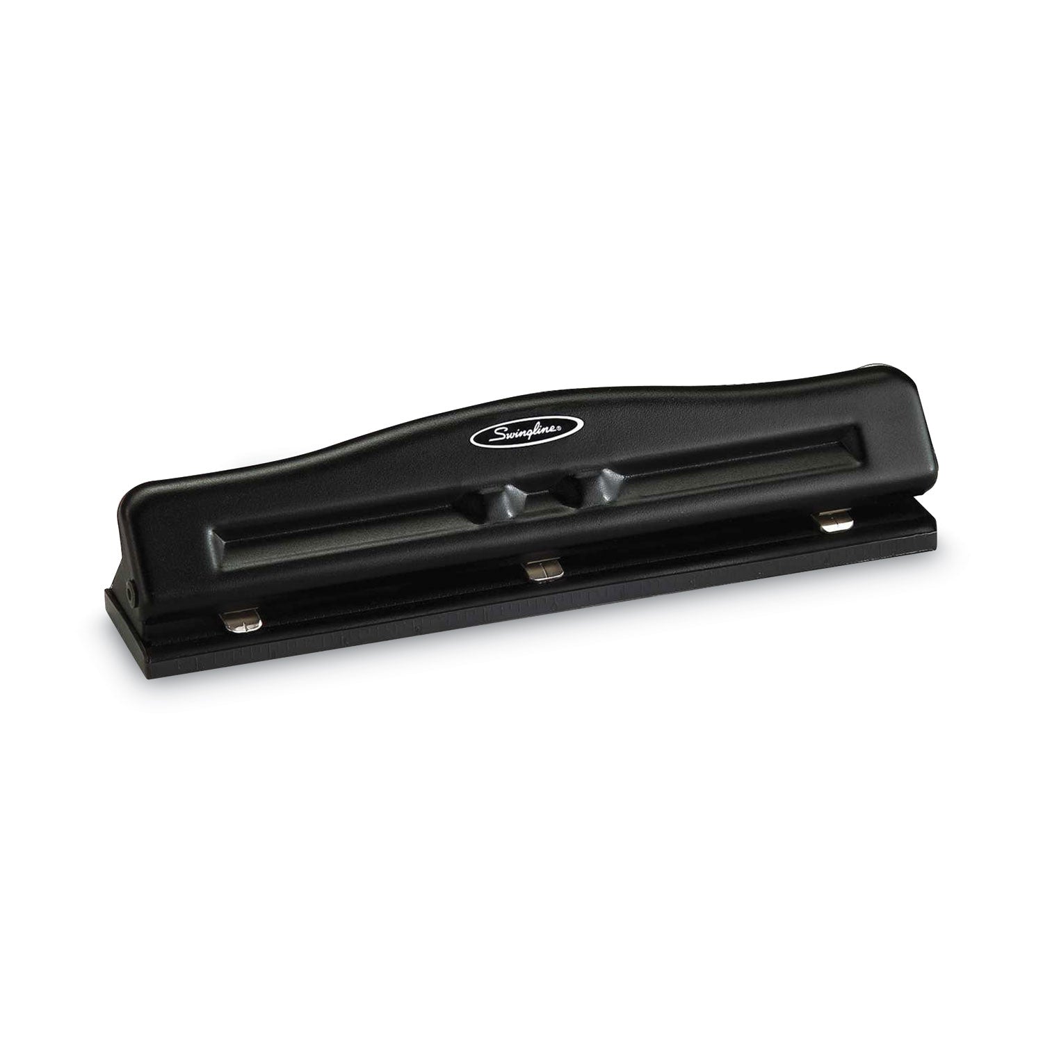 Swingline® 11-Sheet Commercial Adjustable Desktop Two- To Three-Hole Punch, 9/32" Holes, Black