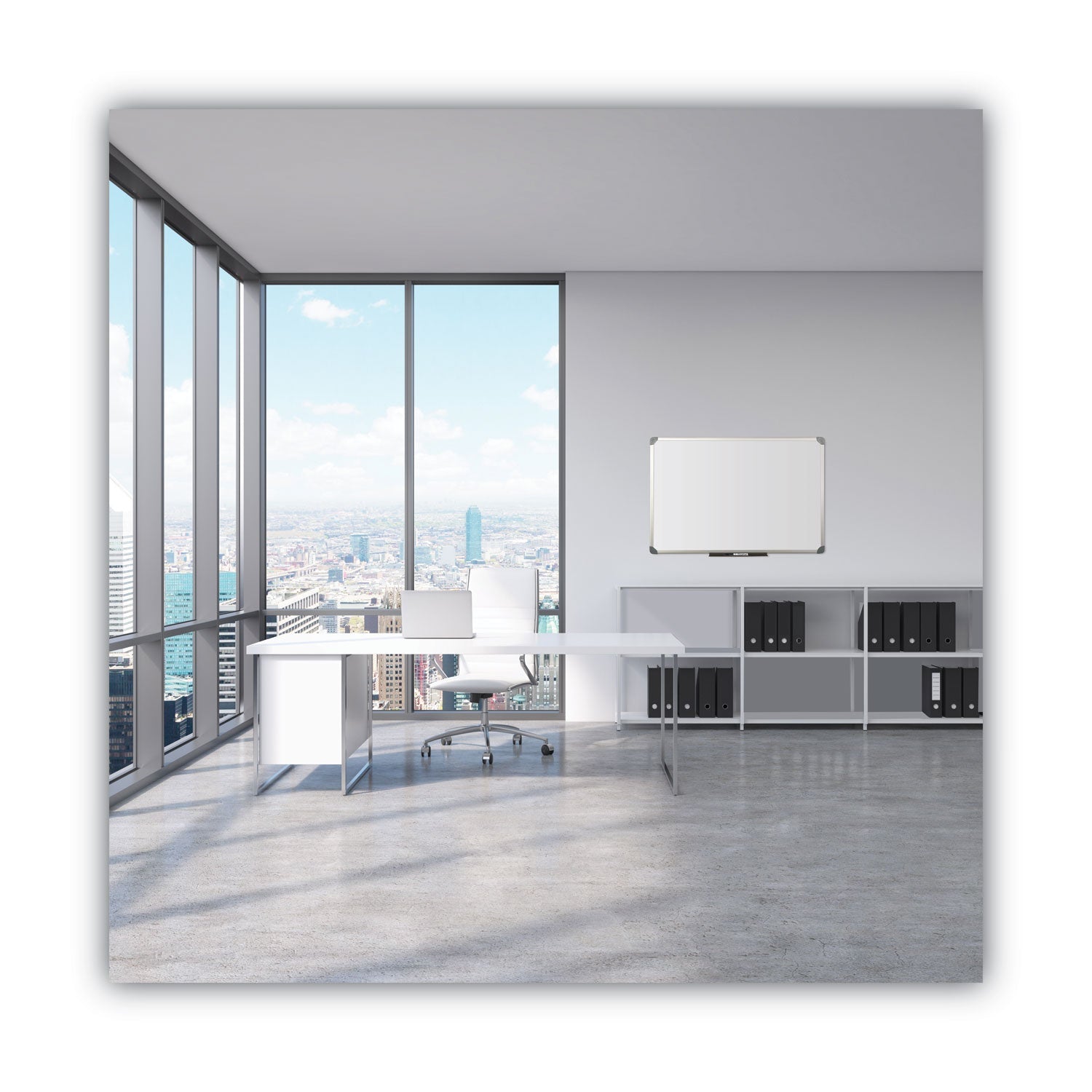 Quartet® Euro-Style Magnetic Dry-Erase Aluminum Frame Boards, 36" x 24", White Surface, Satin Aluminum Frame