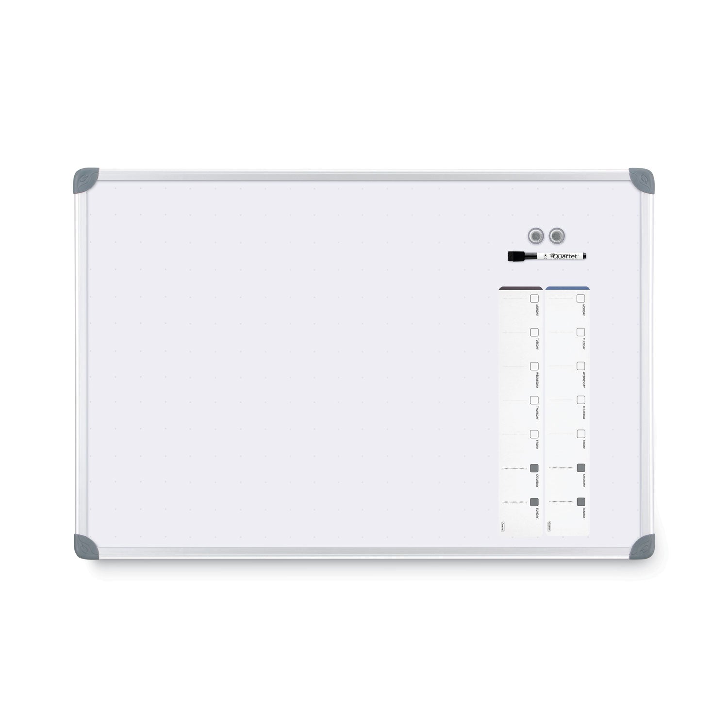 Quartet® Euro-Style Magnetic Dry-Erase Aluminum Frame Boards, 36" x 24", White Surface, Satin Aluminum Frame