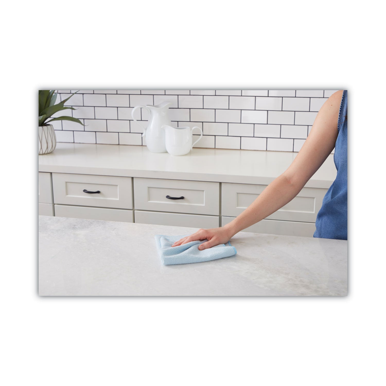 Boardwalk® Microfiber Cleaning Cloths, 16 X 16, Blue, 24/pack