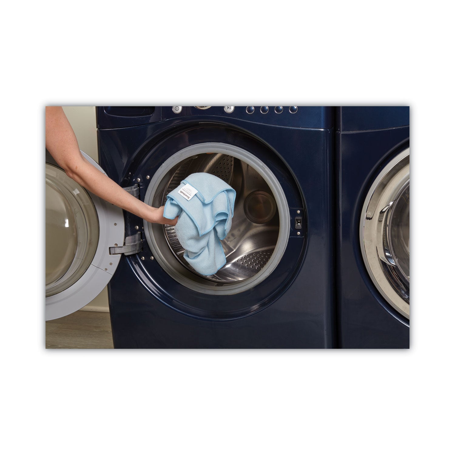 Boardwalk® Microfiber Cleaning Cloths, 16 X 16, Blue, 24/pack