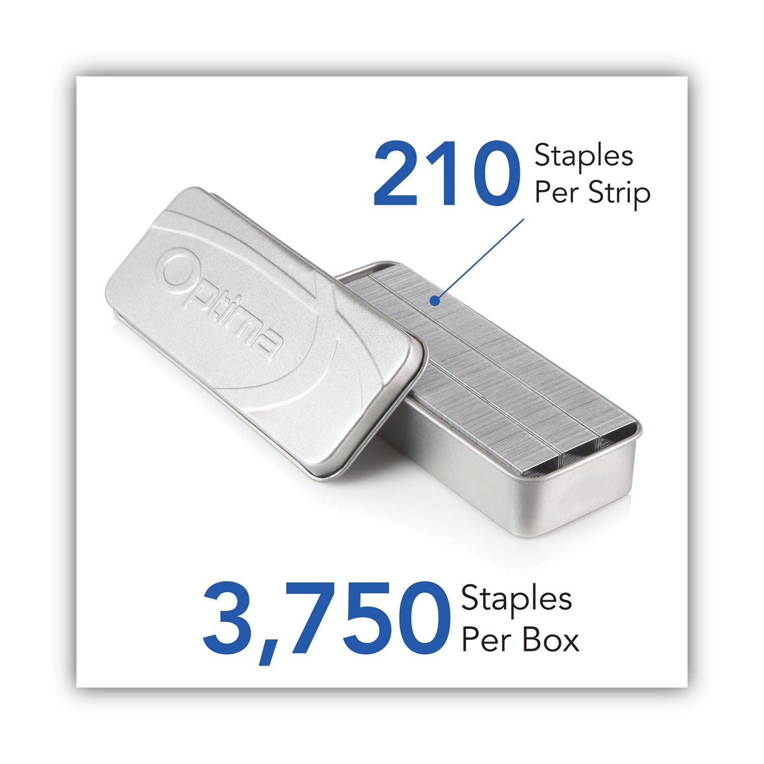 Swingline® Optima Staples, 0.25" Leg, 0.5" Crown, Steel, 3,750/pack