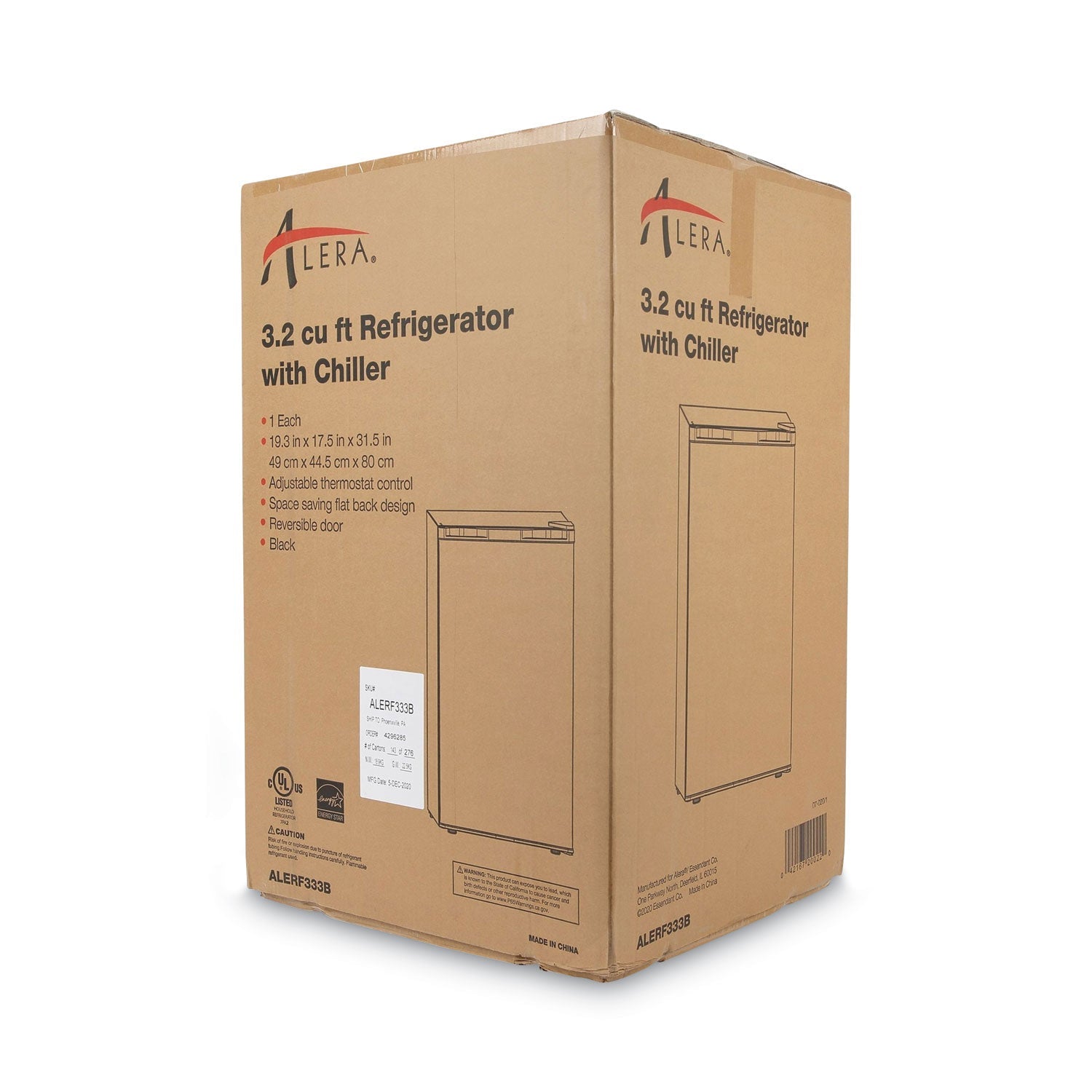 Alera™ 3.2 Cu. Ft. Refrigerator With Chiller Compartment, Black