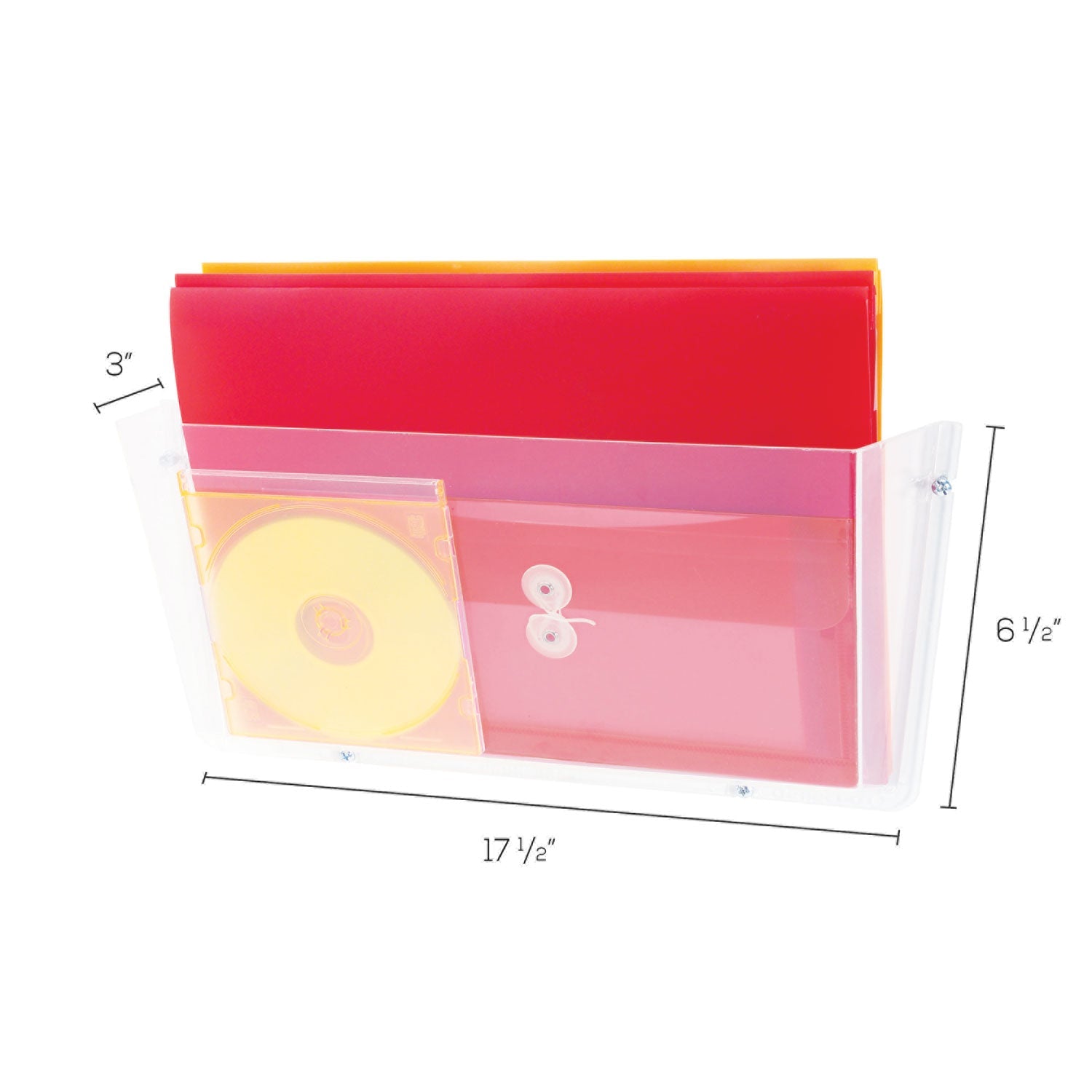 deflecto® Unbreakable DocuPocket Wall File, Legal Size, 17.5"  x 3" x 6.5", Clear