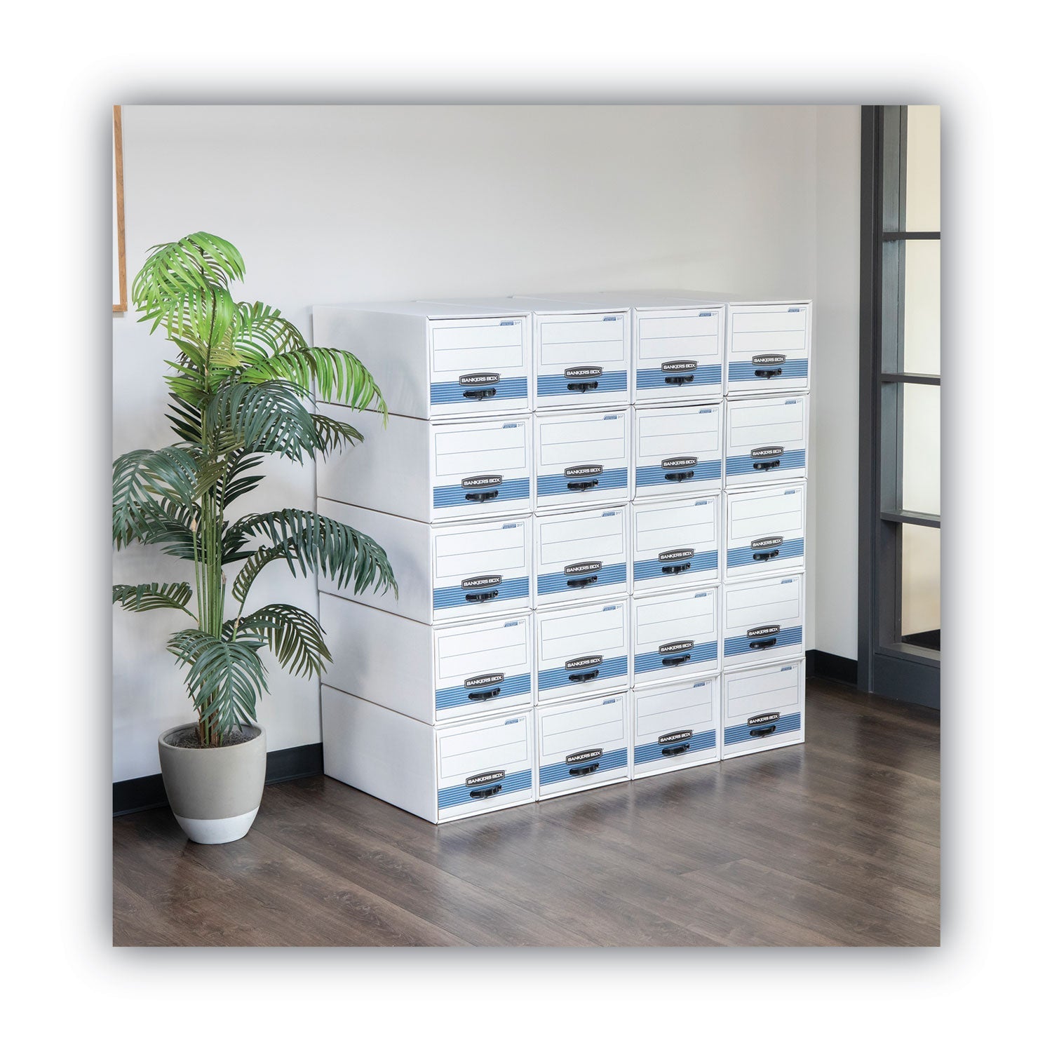 Bankers Box® Stor/drawer Steel Plus Extra Space-Savings Storage Drawers, 10.5" X 25.25" X 5.25", White/blue, 12/carton