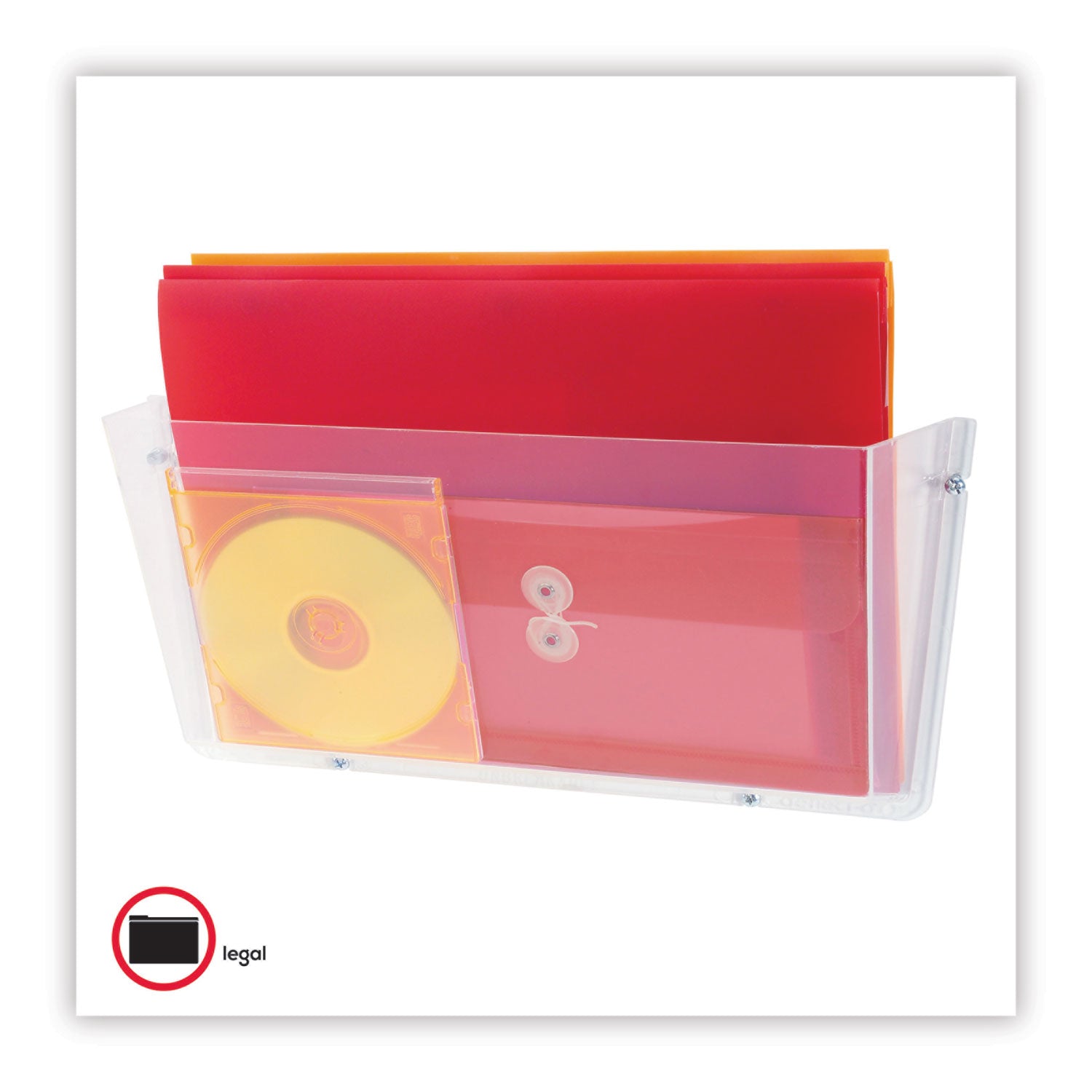 deflecto® Unbreakable DocuPocket Wall File, Legal Size, 17.5"  x 3" x 6.5", Clear