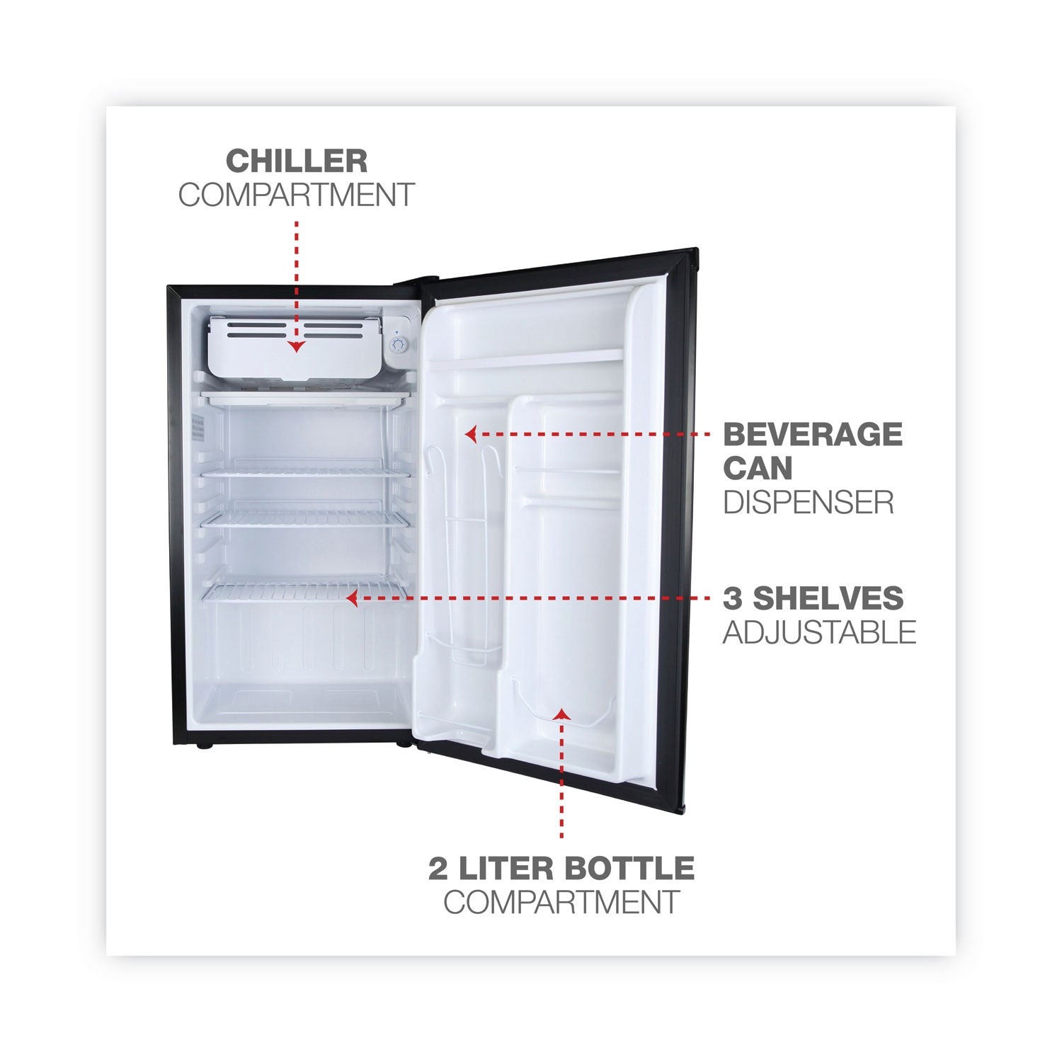 Alera™ 3.2 Cu. Ft. Refrigerator With Chiller Compartment, Black