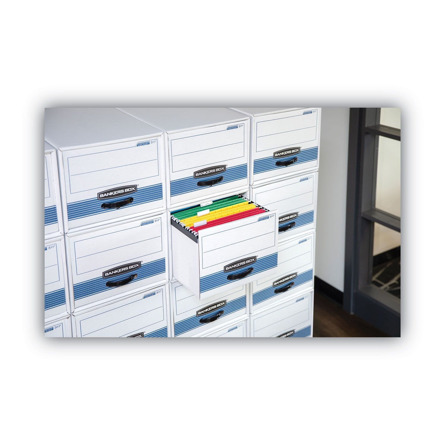Bankers Box® Stor/drawer Steel Plus Extra Space-Savings Storage Drawers, Legal Files, 16.75" X 25.5" X 11.5", Kraft/green, 6/carton