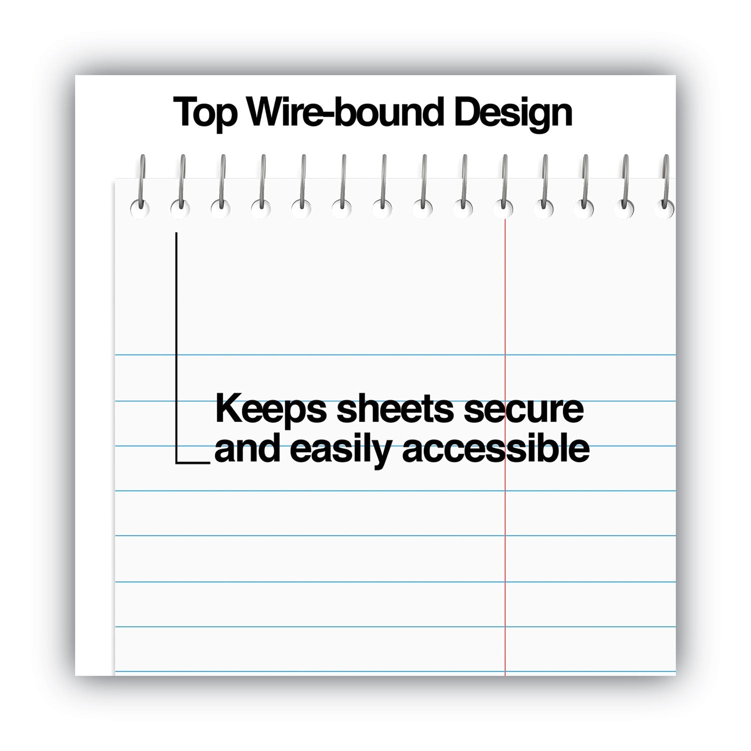 Universal® Steno Pads, Gregg Rule, Red Cover, 80 White 6 X 9 Sheets - Bloom Skins
