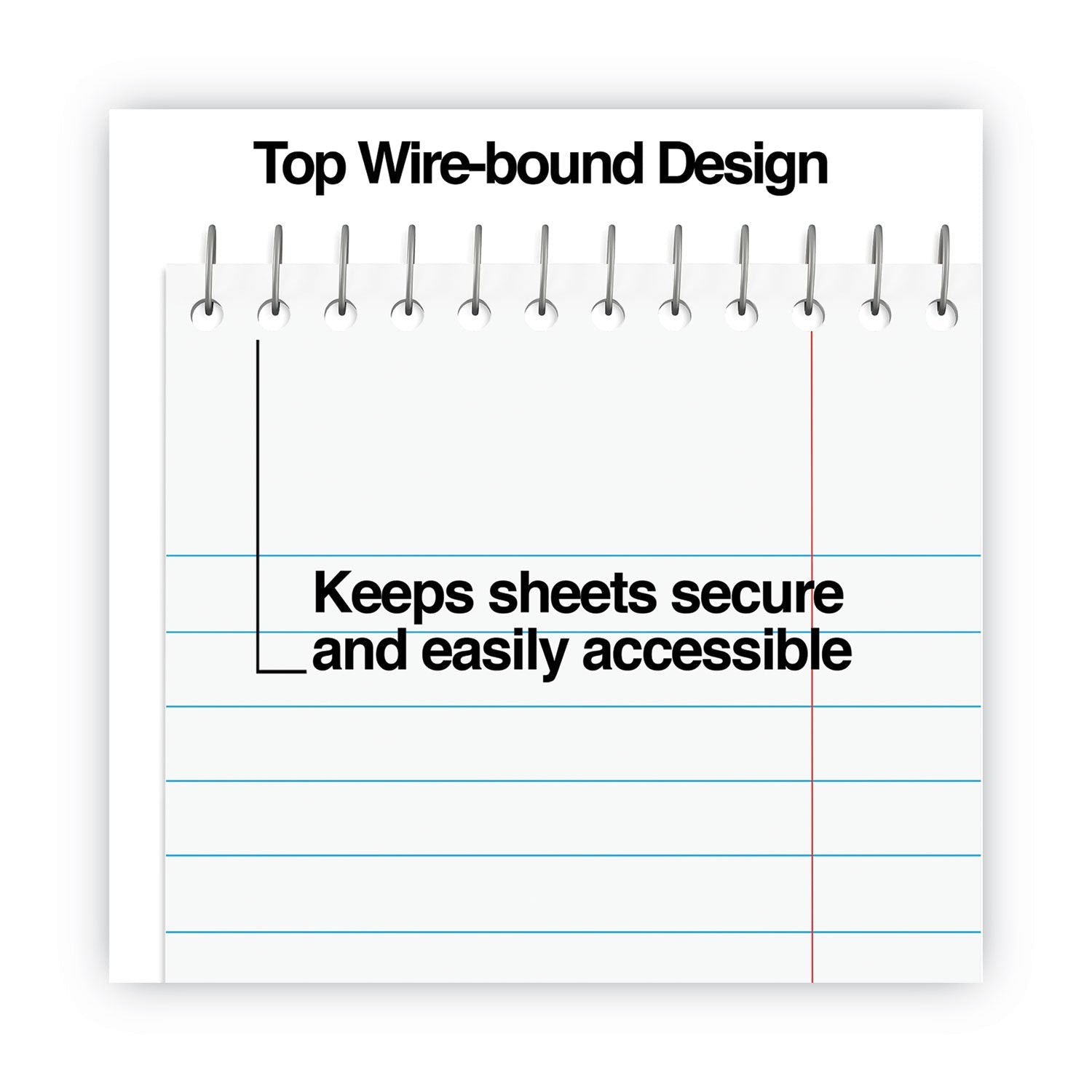 Universal® Steno Pads, Gregg Rule, Red Cover, 80 White 6 X 9 Sheets, 6/pack