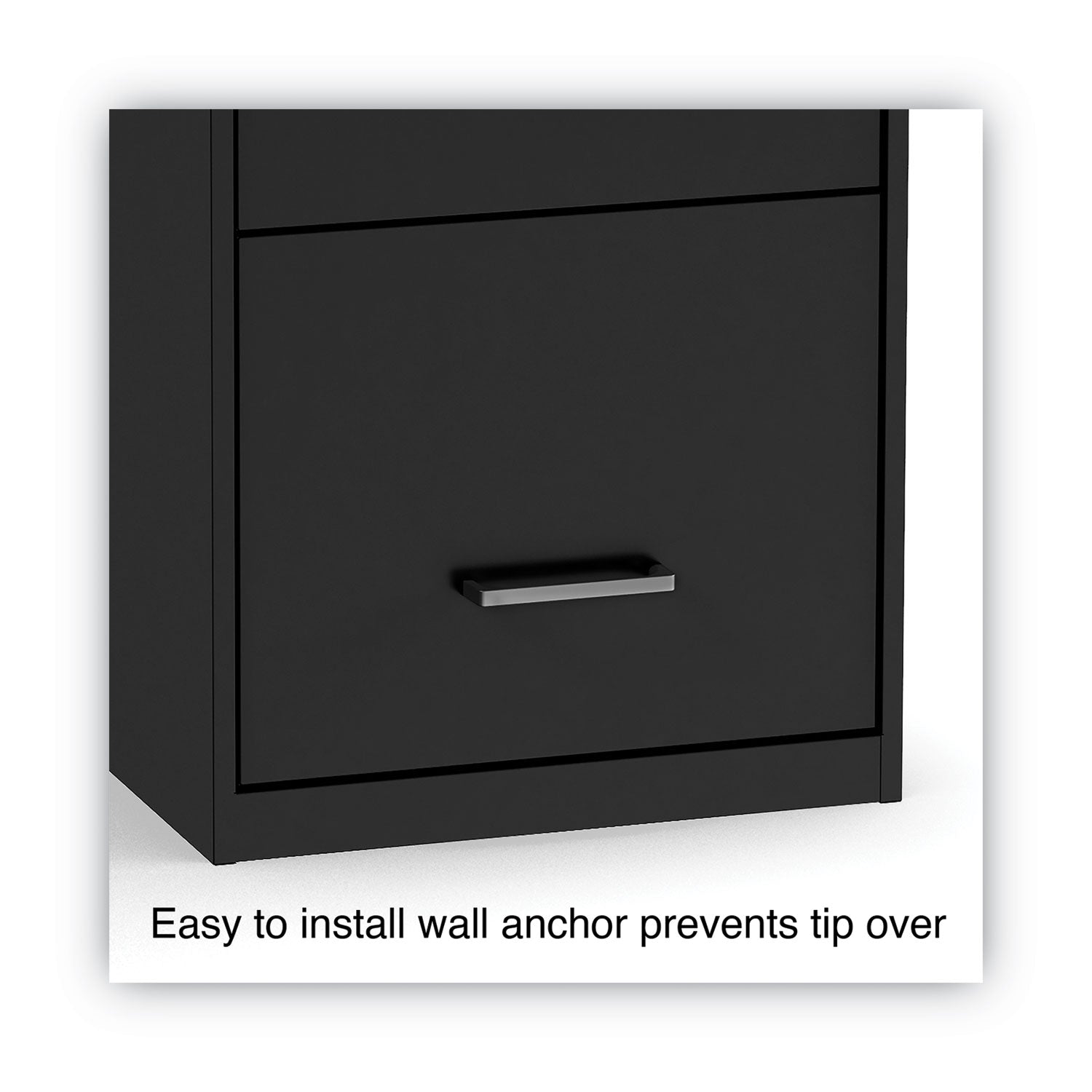 Alera® Soho Vertical File Cabinet, 3 Drawers: File/file/file, Letter, Black, 14" X 18" X 34.9"