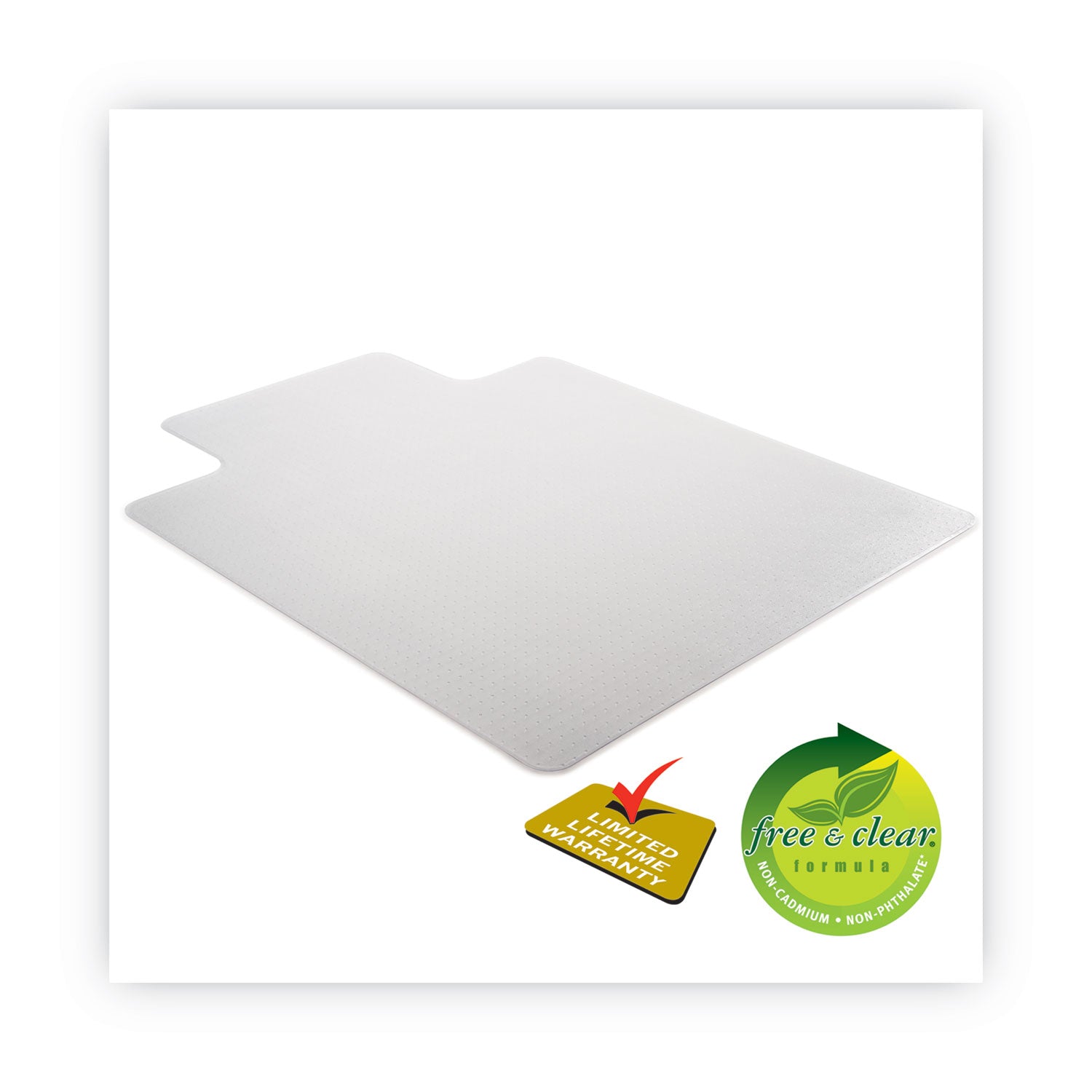 deflecto® Duramat Moderate Use Chair Mat, Low Pile Carpet, Roll, 36 X 48, Lipped, Clear