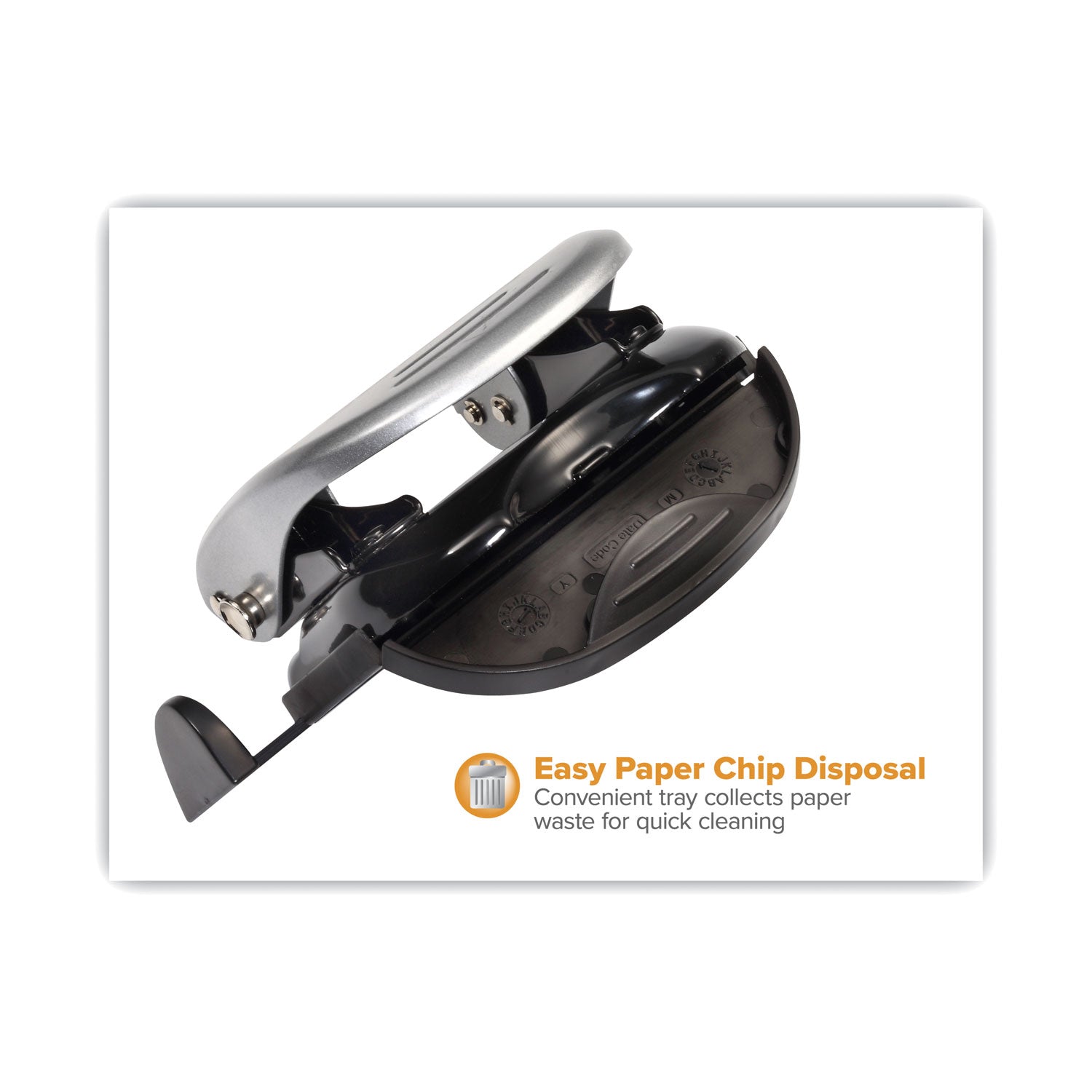 Bostitch® 20-Sheet Ez Squeeze Two-Hole Punch, 9/32" Holes, Black/silver
