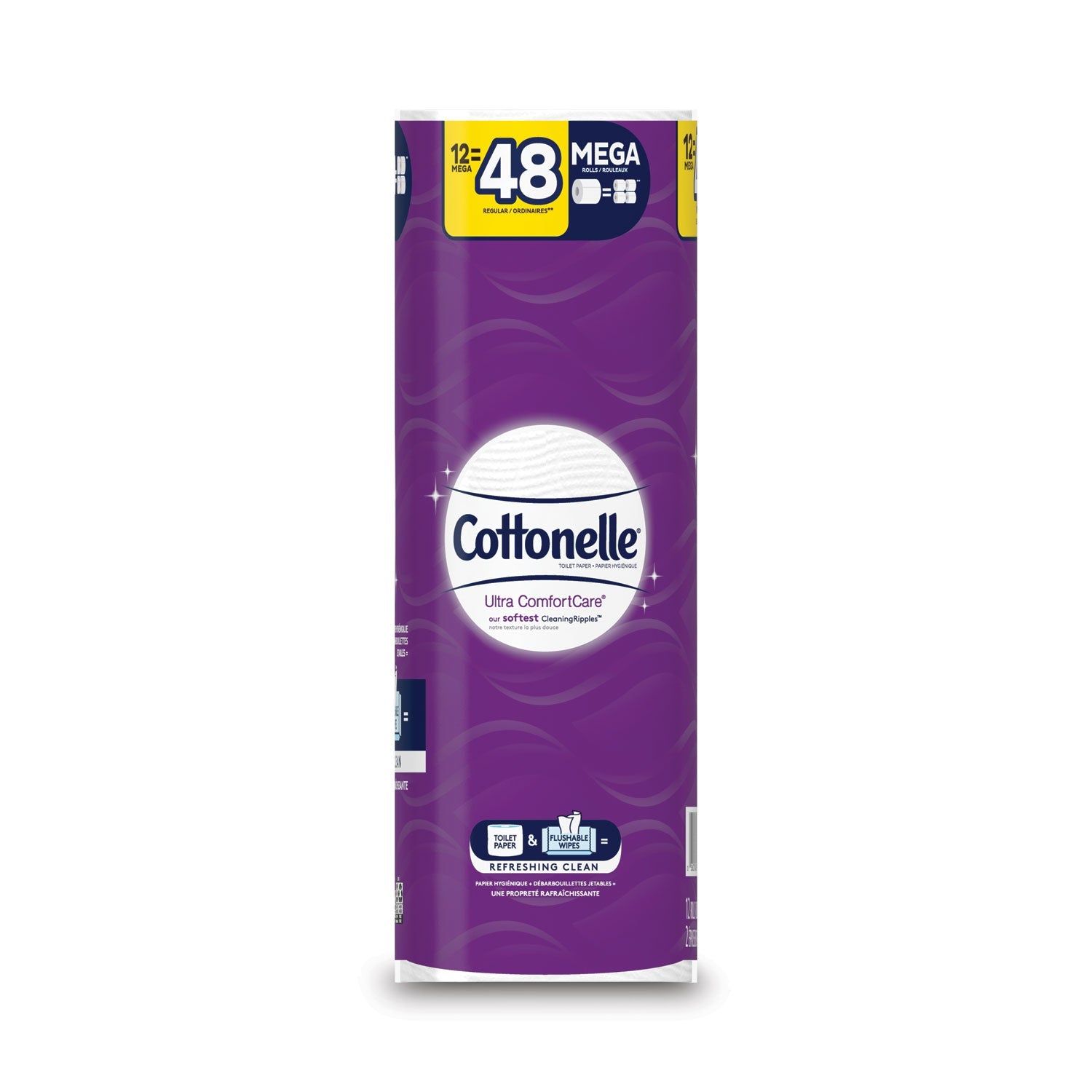 Cottonelle® Ultra ComfortCare Toilet Paper, Soft Tissue, Mega Rolls, Septic Safe, 2 Ply, White, 284 Sheets/Roll, 12 Rolls/Pack