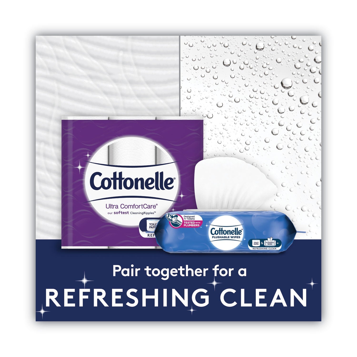 Cottonelle® Ultra ComfortCare Toilet Paper, Soft Tissue, Mega Rolls, Septic Safe, 2 Ply, White, 284 Sheets/Roll, 12 Rolls/Pack