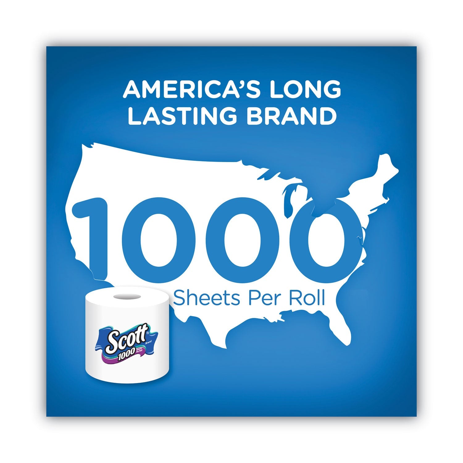 Scott® 1000 Bathroom Tissue, Septic Safe, 1-Ply, White, 1,000 Sheet/Roll, 20/Pack