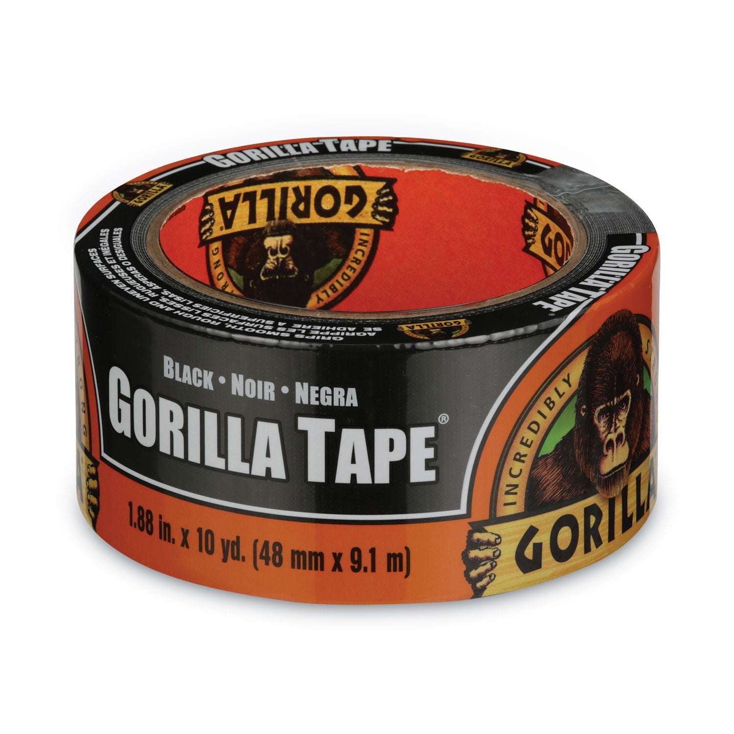 Gorilla® Gorilla Tape, 3" Core, 1.88" x 10 yds, Black